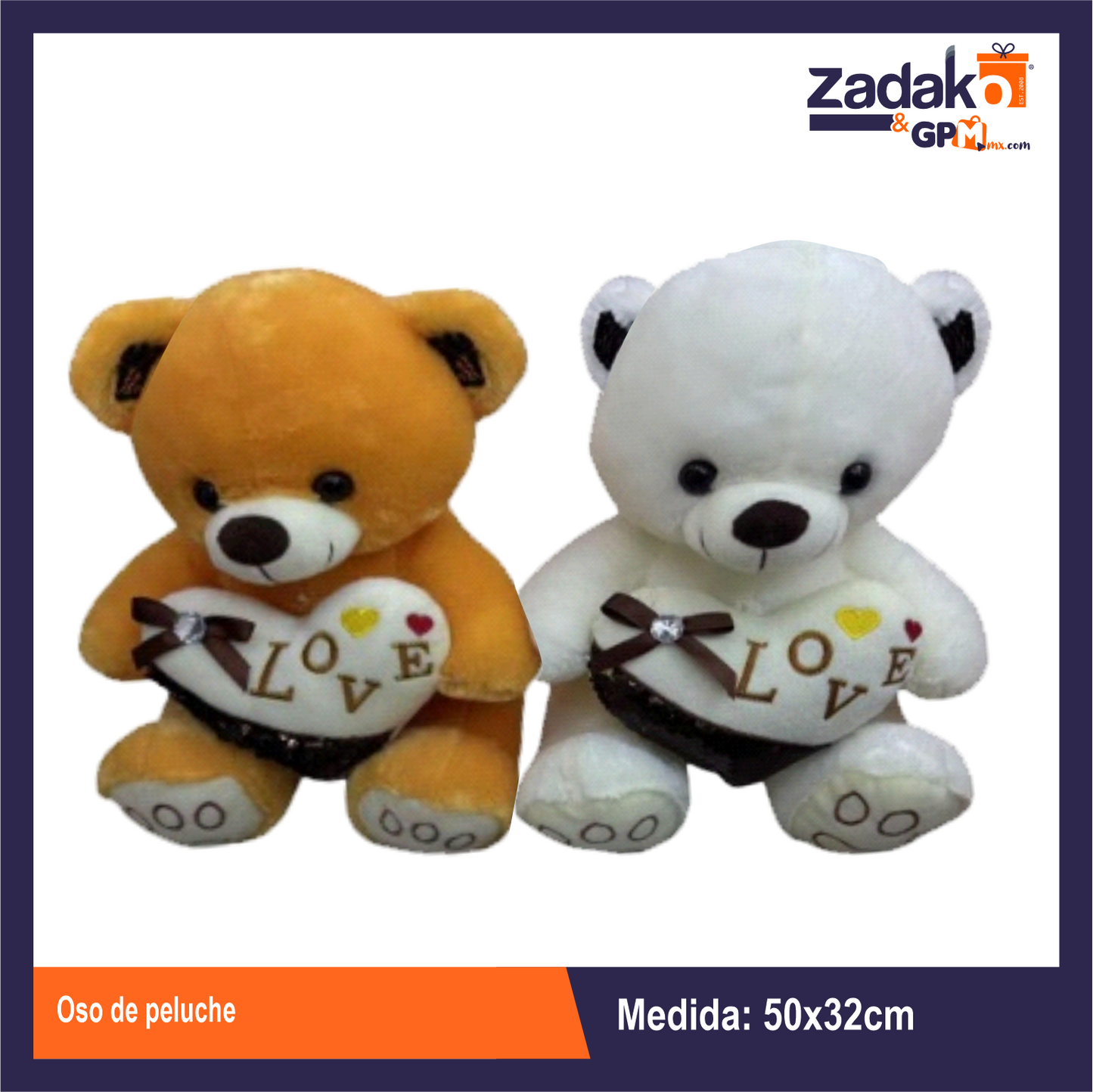 GPM-0042 OSO DE PELUCHE CON 1 PZ O CAJA CON 12 PZS