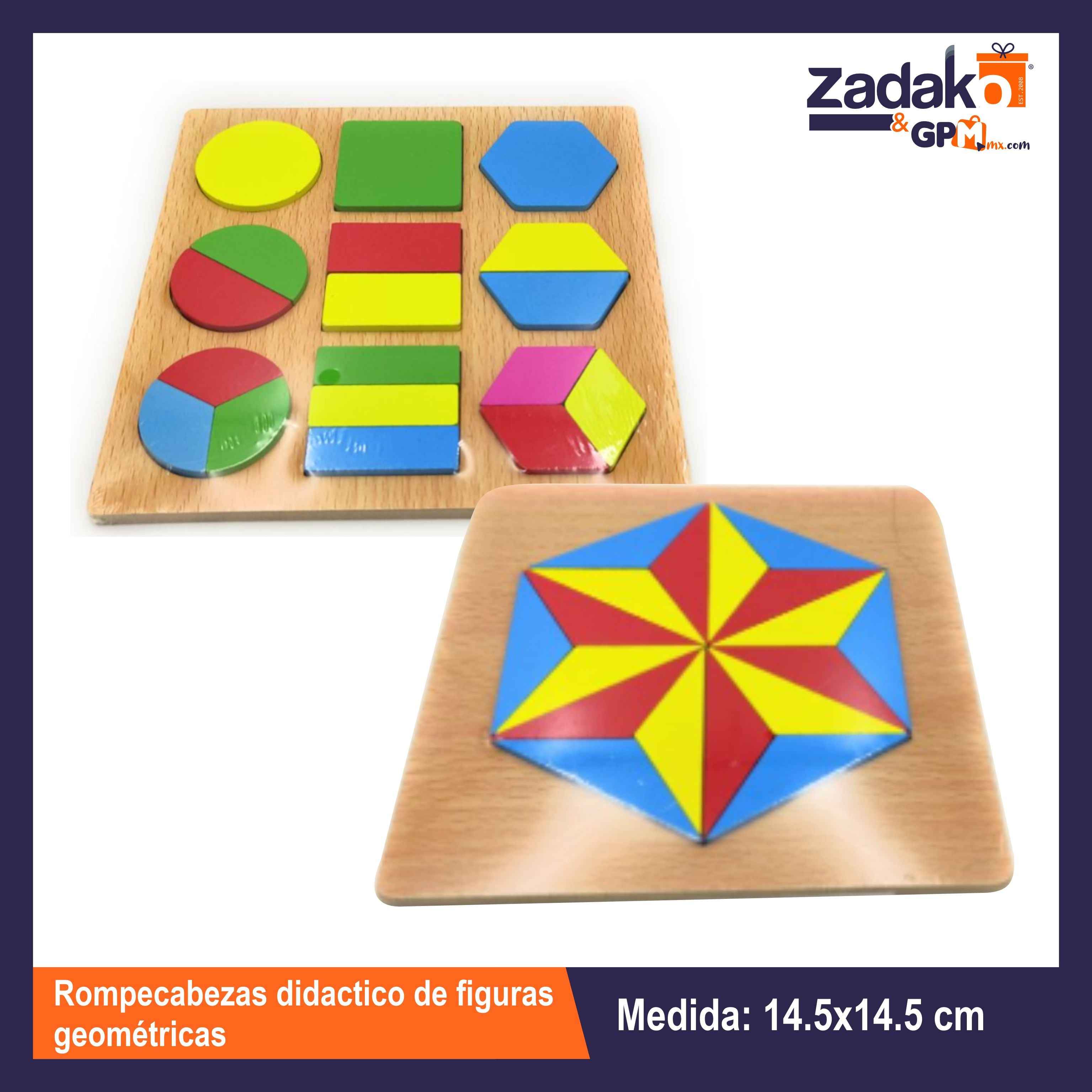 GPM-0375 ROMPECABEZAS DIDACTICO DE FIGURAS GEOMETRICAS CON PZ O CAJA