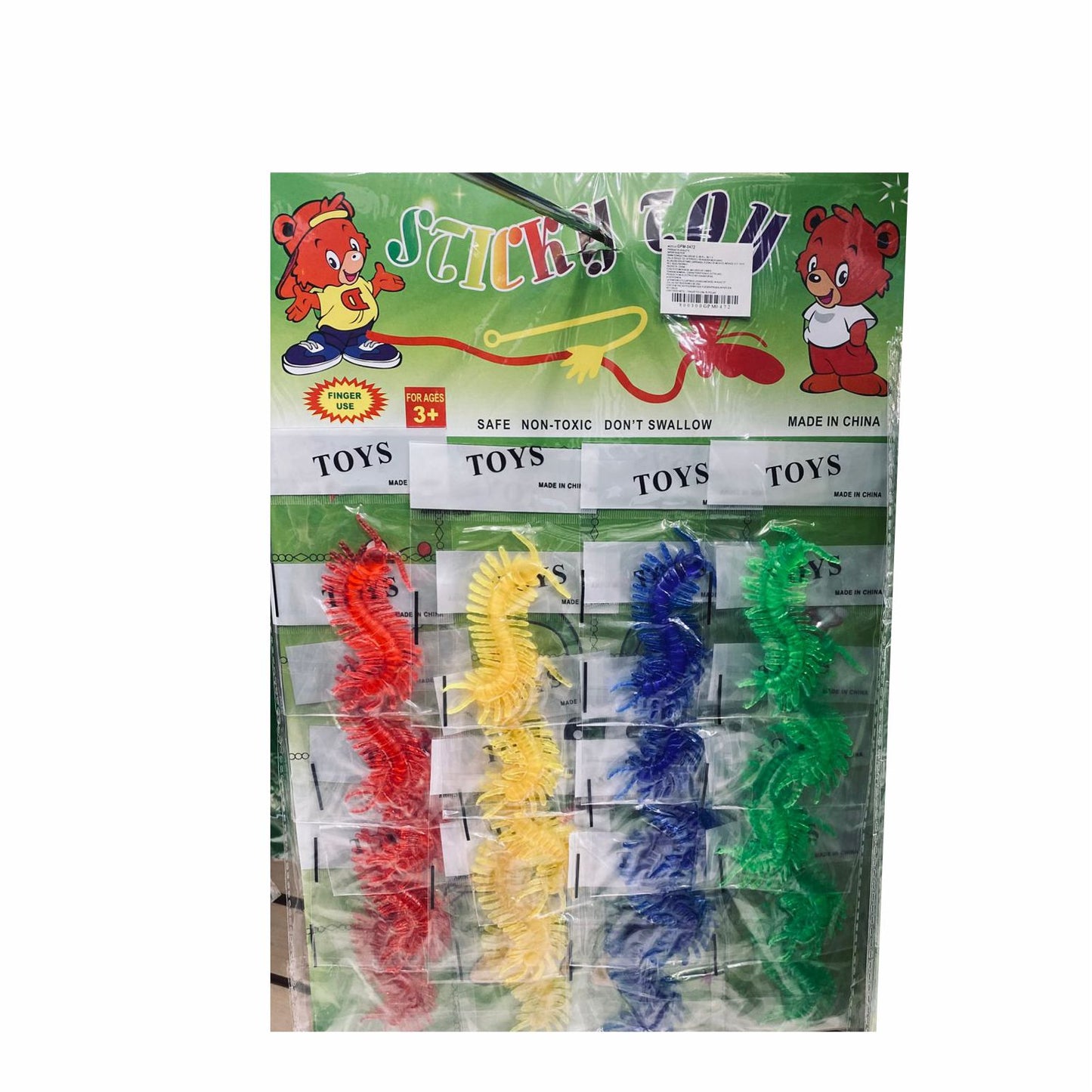 GPM-0472 BLISTER DE ANIMALES PEGAJOSOS CON 12 PZS O CAJA CON 100 PQTS