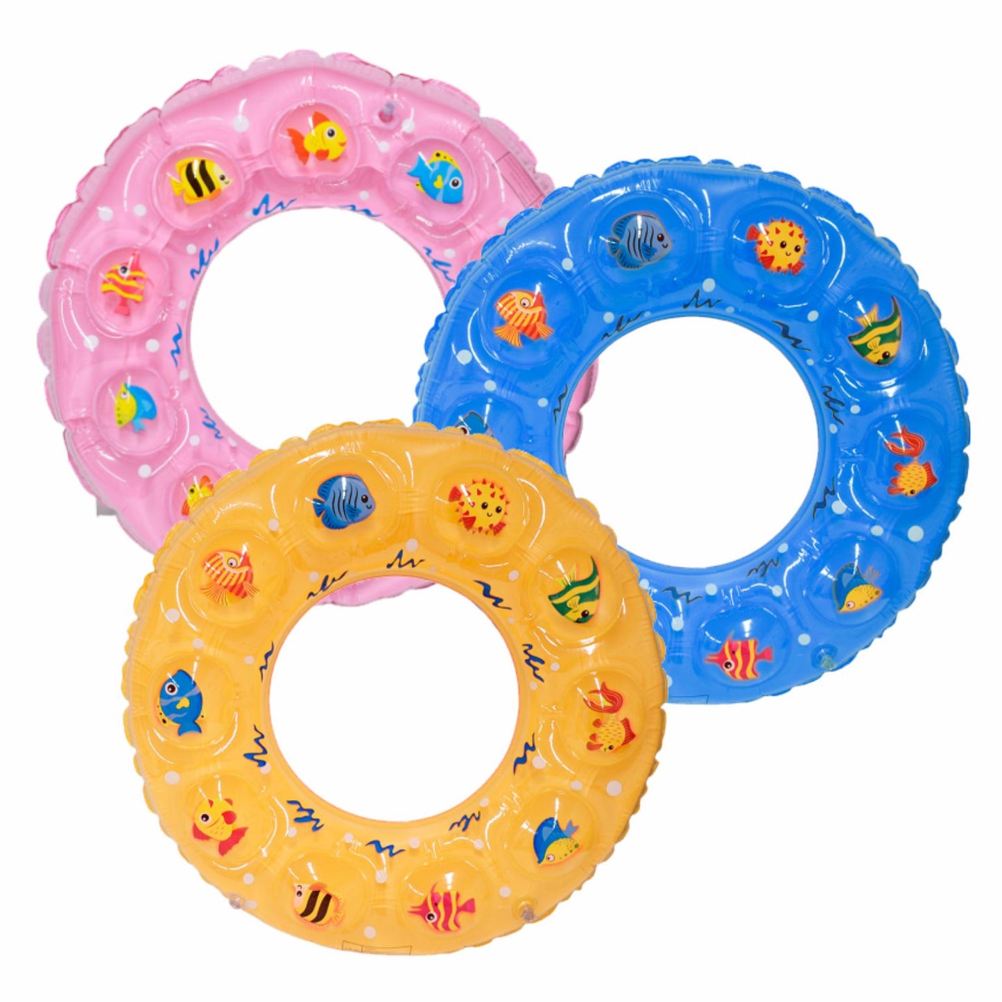 GPM-0685 SALVAVIDAS FLOTADOR INFANTIL VARIEDAD DE COLORES 60 CM CON 1 PZ O CAJA CON 300 PZS