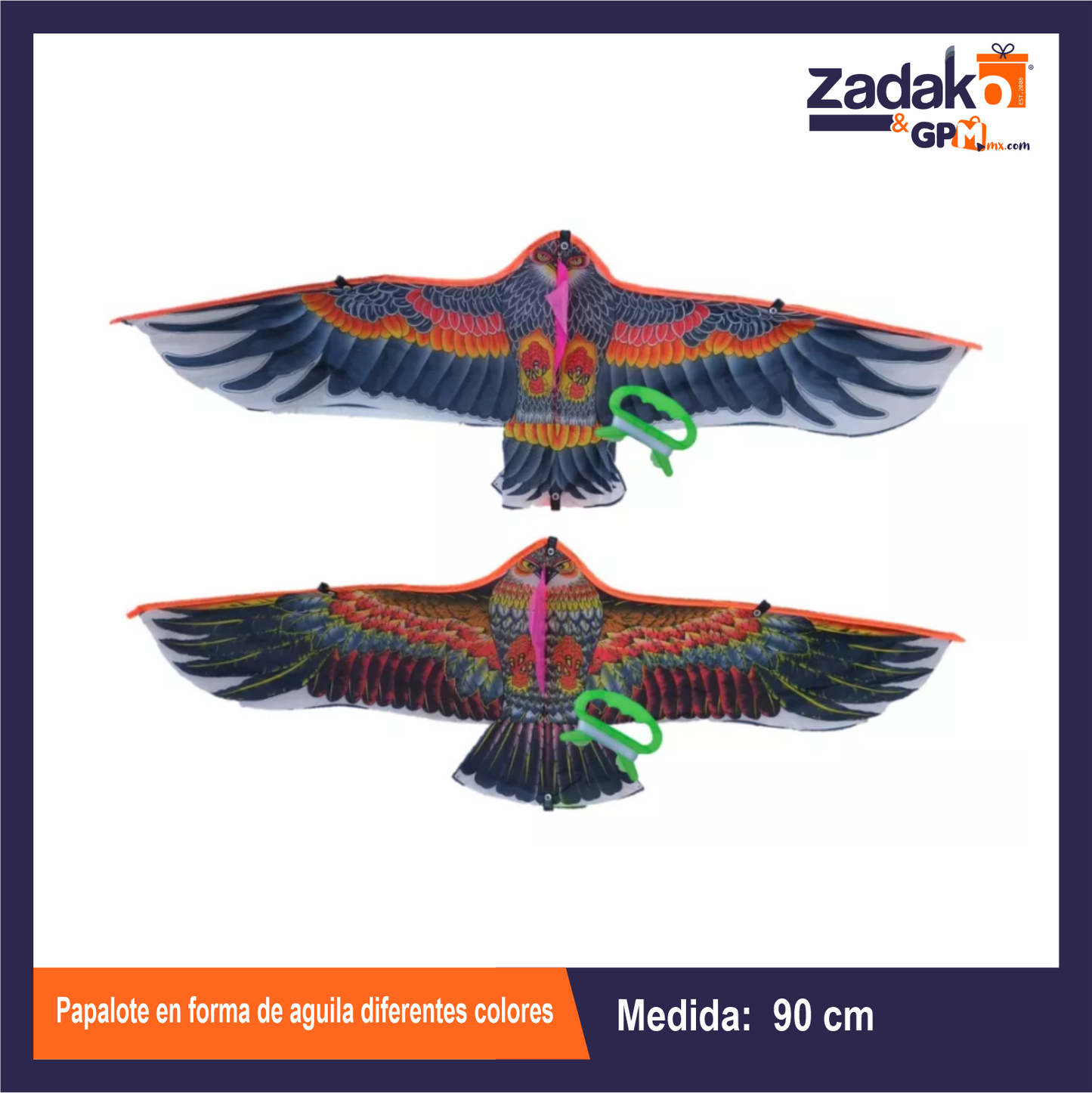 GPM-3000 PAPALOTE EN FORMA DE AGUILA DIFERENTES COLORES , CON 1 PZ O CAJA CON 300 PZS