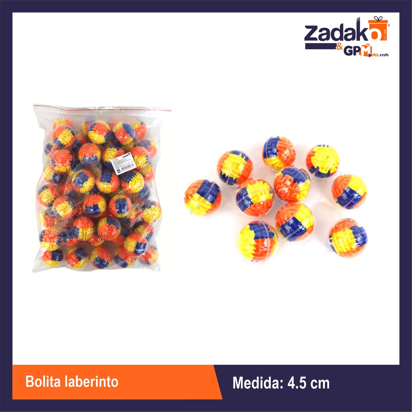 ZJ-0567 BOLITA LABERINTO 24 PZS O CAJA CON 50 PQTS