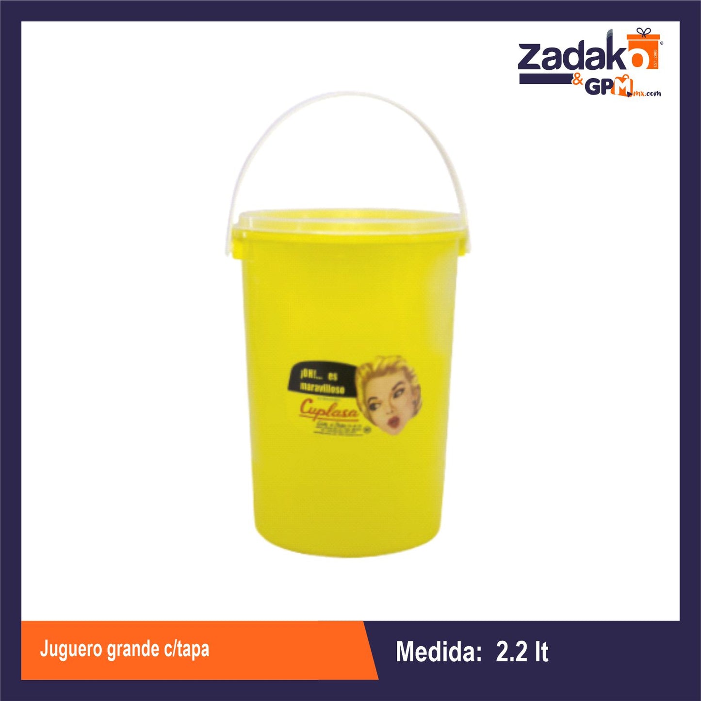 JUGUERO GRANDE C/TAPA CAP.2.2LT, CON 1 PZ O CAJA CON 25 PZS