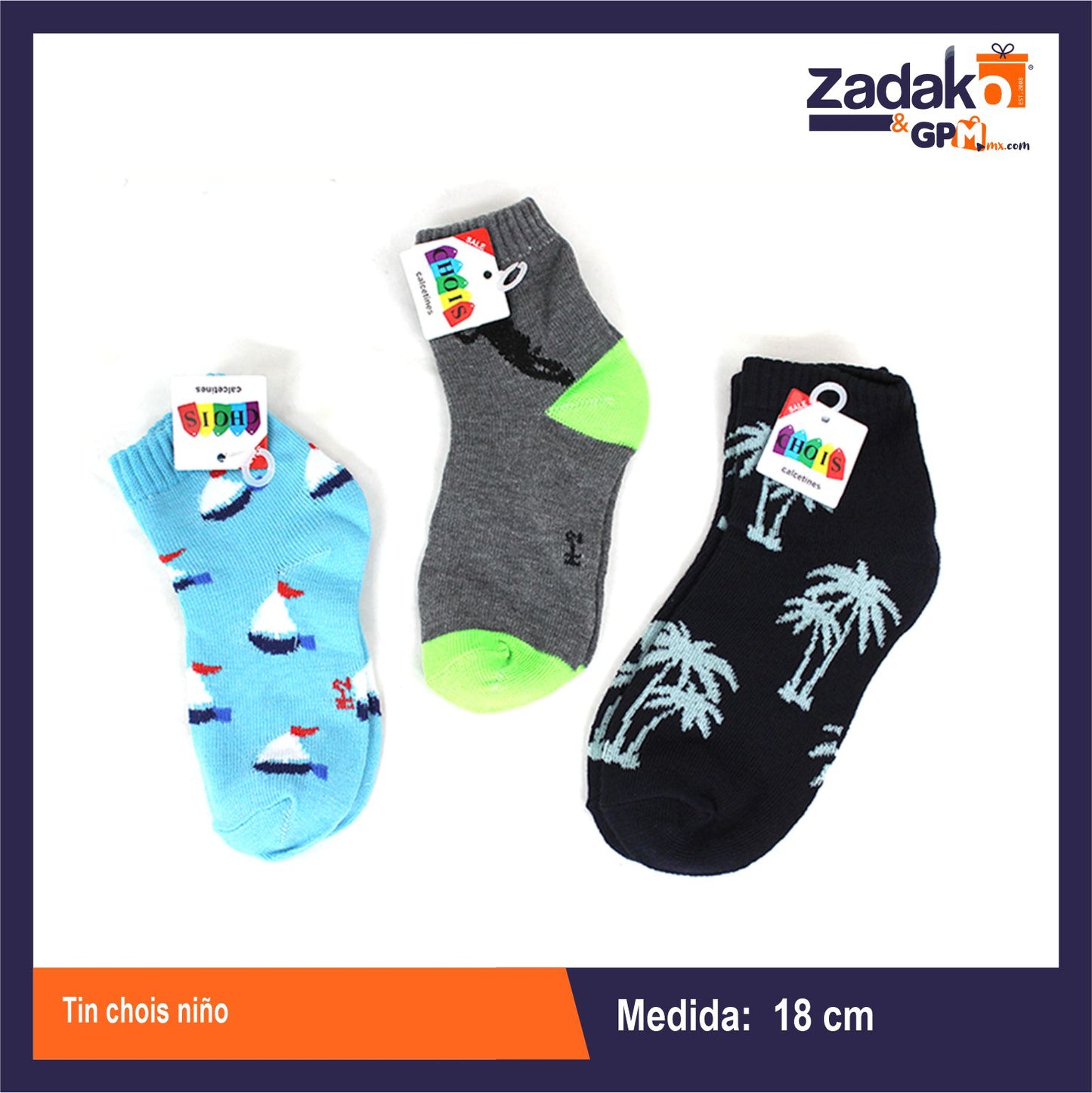 TIN CHOIS NIÑO, CON 1 PZ O CAJA CON 600 PZS