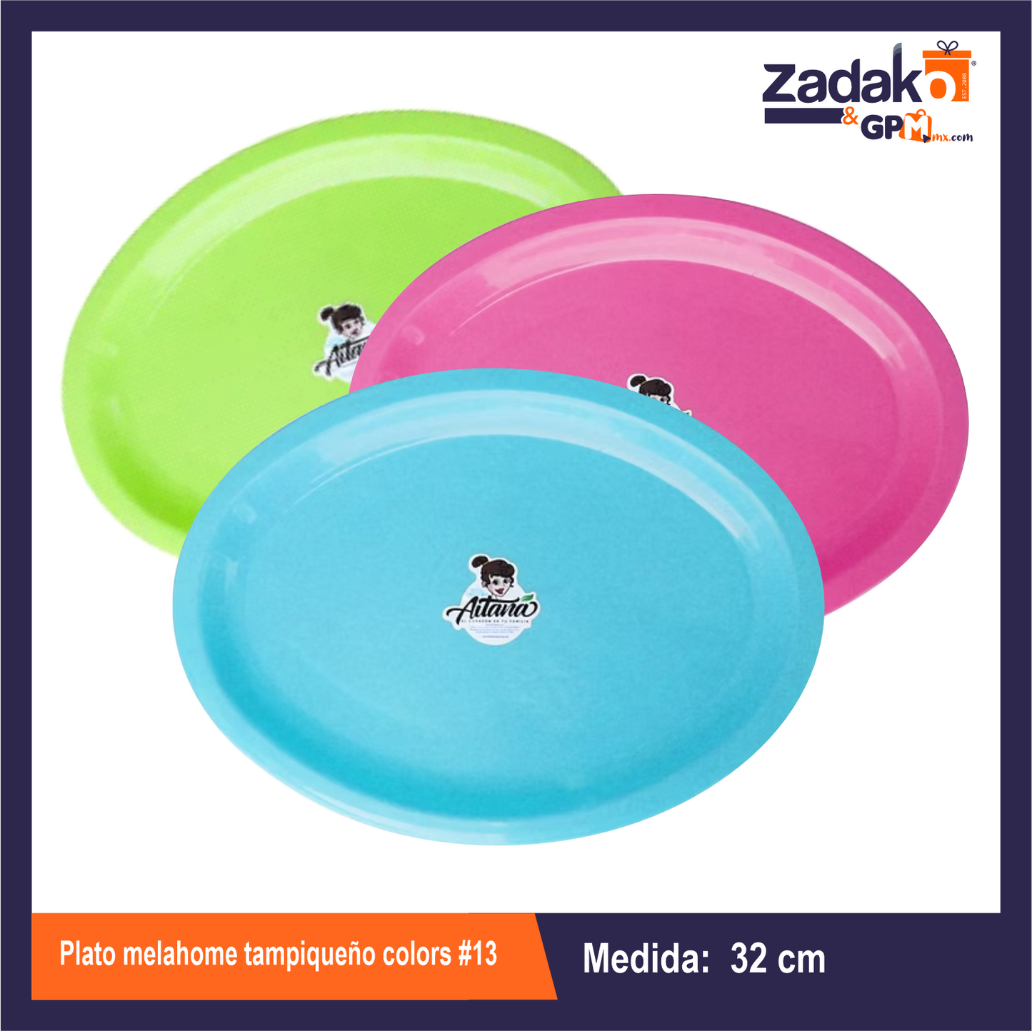 AIT-013 PLATO MELAHOME TAMPIQUEÑO COLORS No. 13 CON 1 PZ O CAJA CON 36 PZS