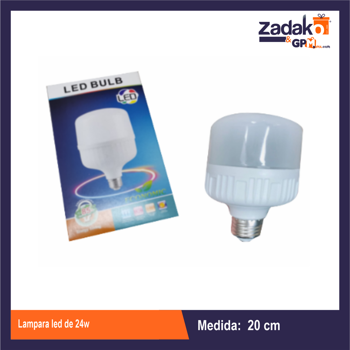 GPM-4979 LAMPARA LED DE 24W CON 1 PZ O CAJA CON 100 PZS