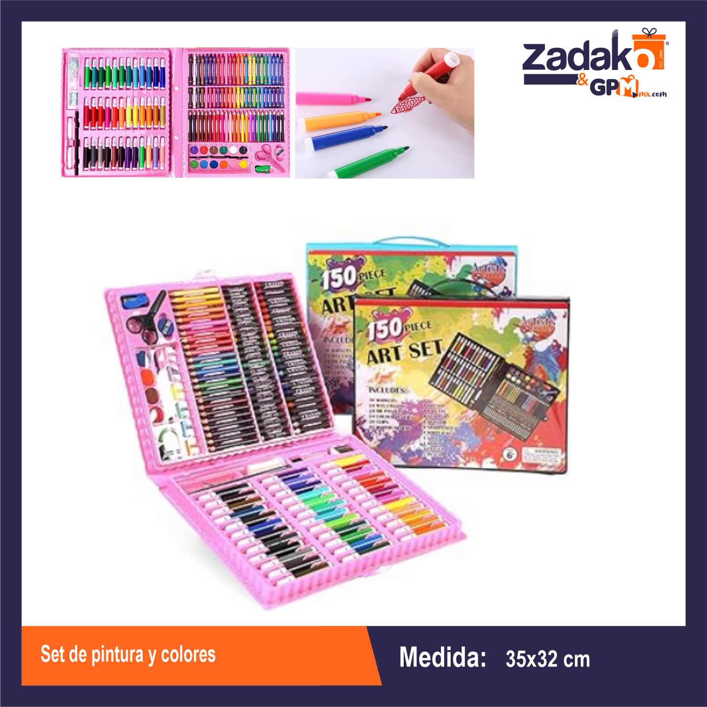 ZP-1261 SET DE PINTURA Y COLORES CON 1 PZ O CAJA CON 20 PZS