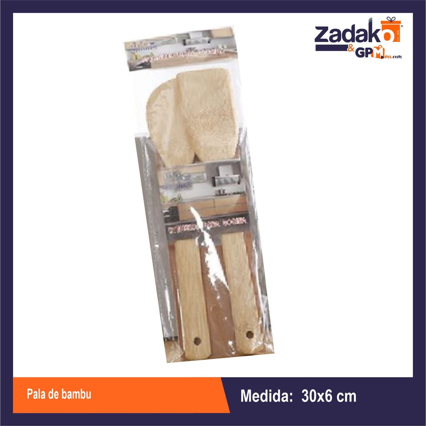 AZ-7005D PALA DE BAMBU , CON 1 PZ O CAJA CON 200 PZS