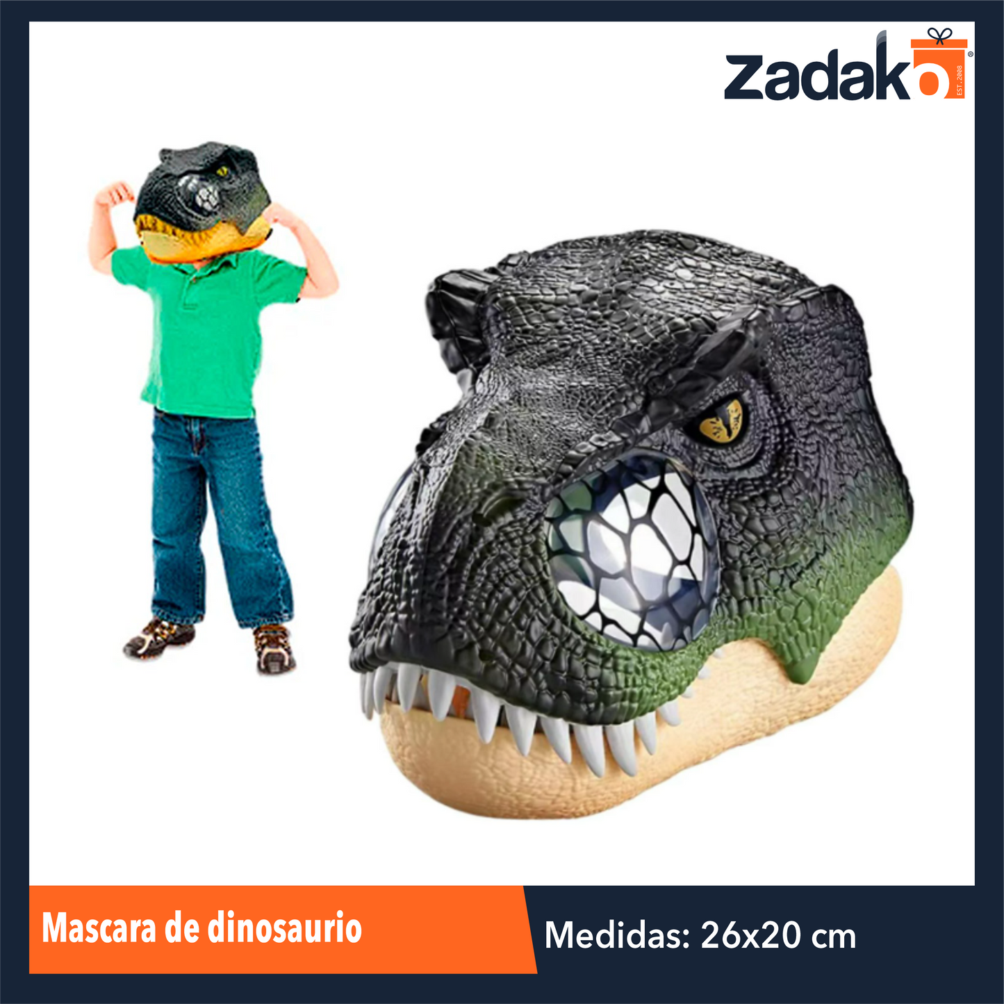 ZJ-1632 MASCARA DE DINOSAURIO CON 1 PZ O CAJA CON 18 PZS
