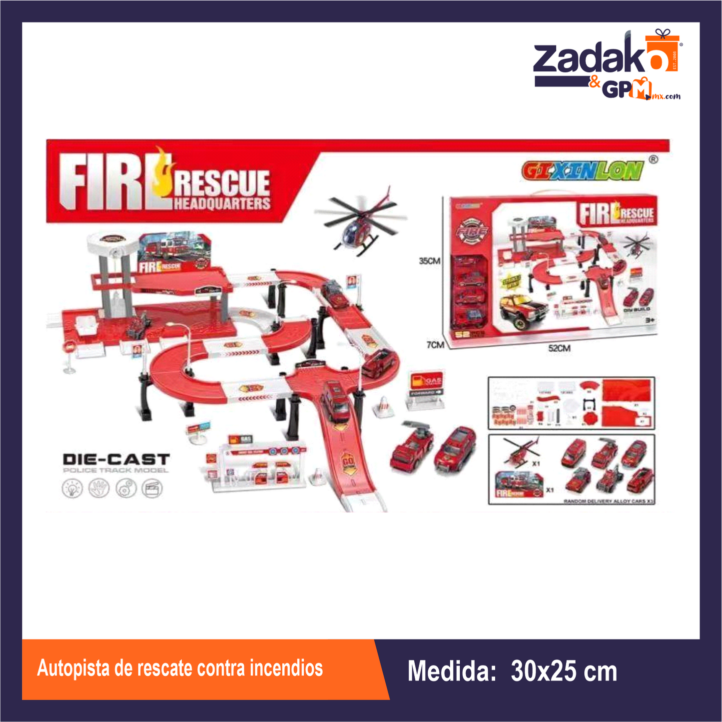 ZJ-1717 AUTOPISTA DE RESCATE CONTRA INCENDIOS CON 1 PZS O CAJA CON 18 PZS