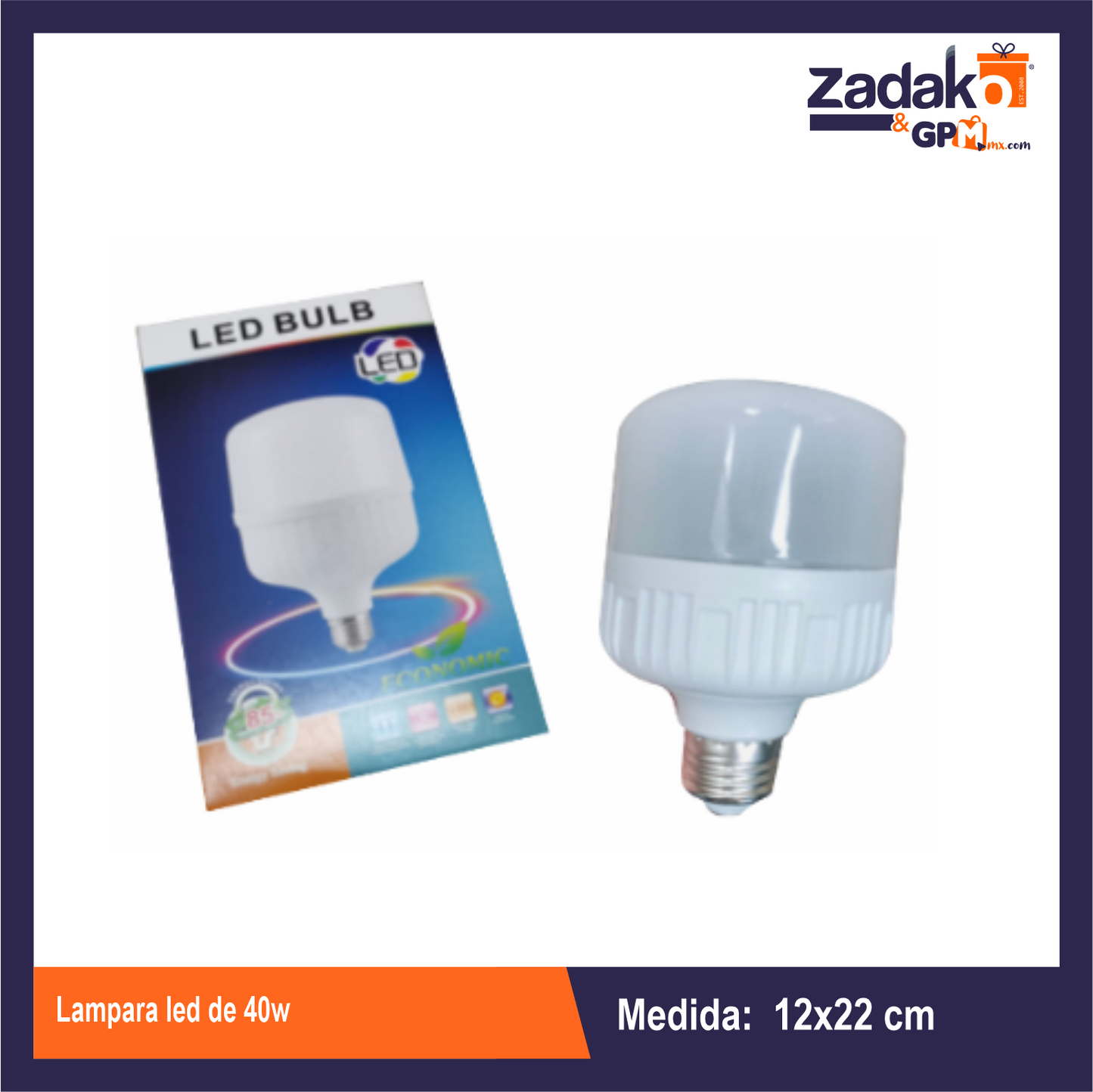 ZF-0312 LAMPARA LED DE 28 W CON 1 PZ O CAJA CON 50 PZS