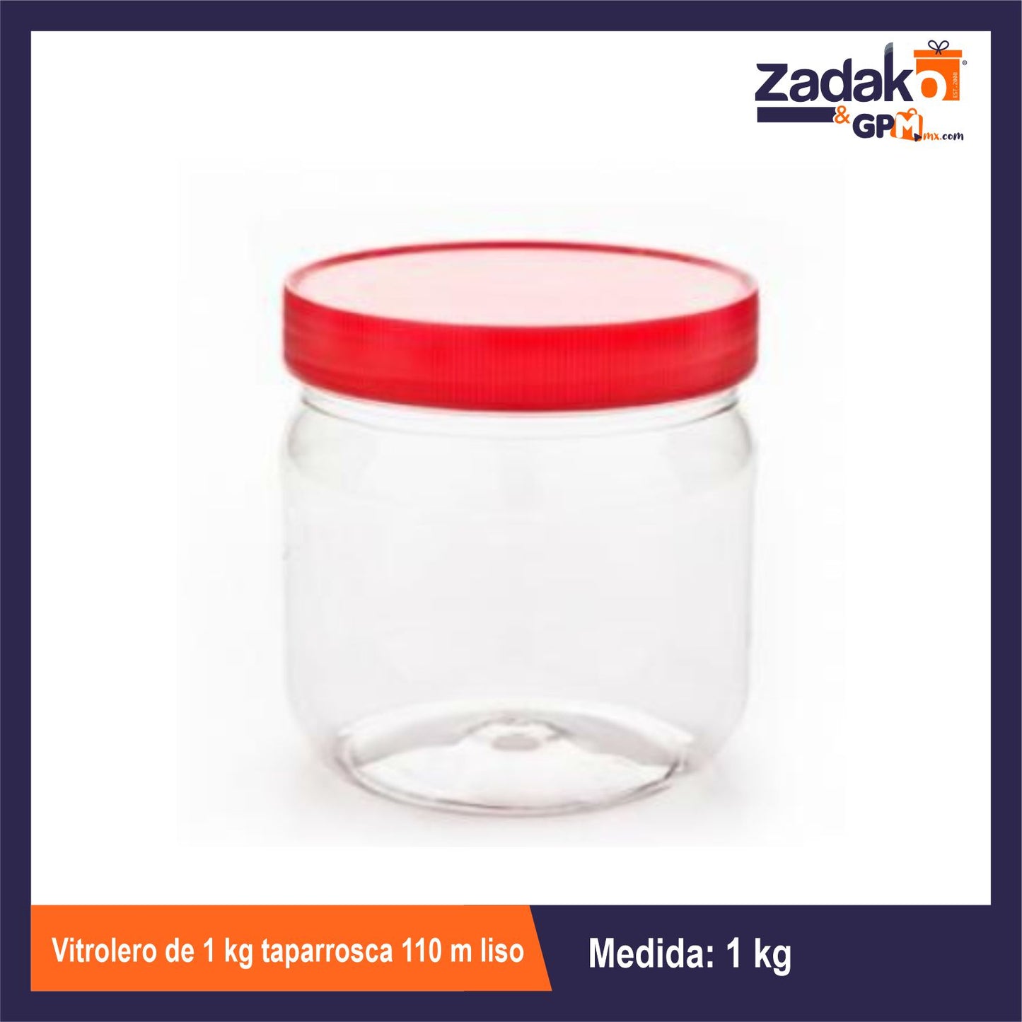 N-GPM-7019 VITROLERO DE 1 KG TAPARROSCA 110 M LISO CON 1 PZ O CAJA CON 50 PZS