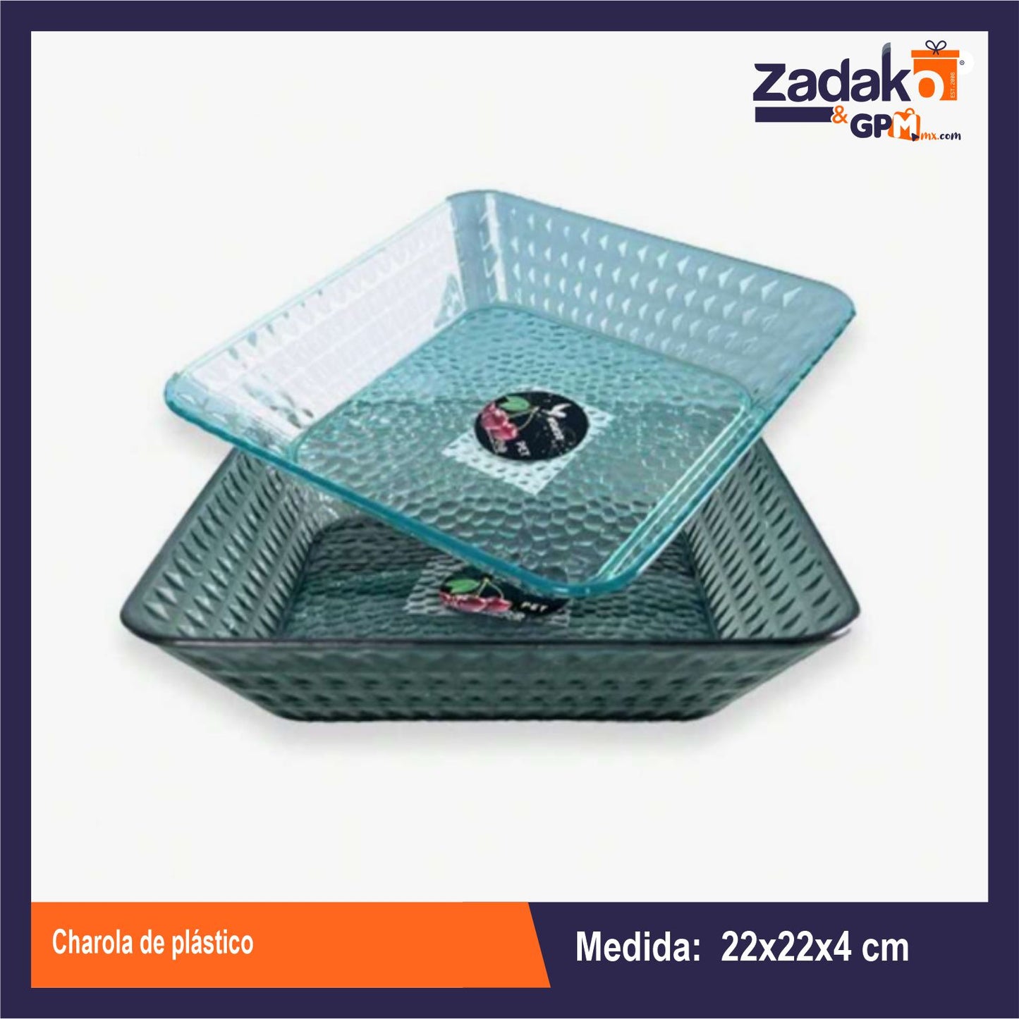 AA-1102-3 CHAROLA DE PLASTICO CON 1 PZ O CAJA 100 PZS