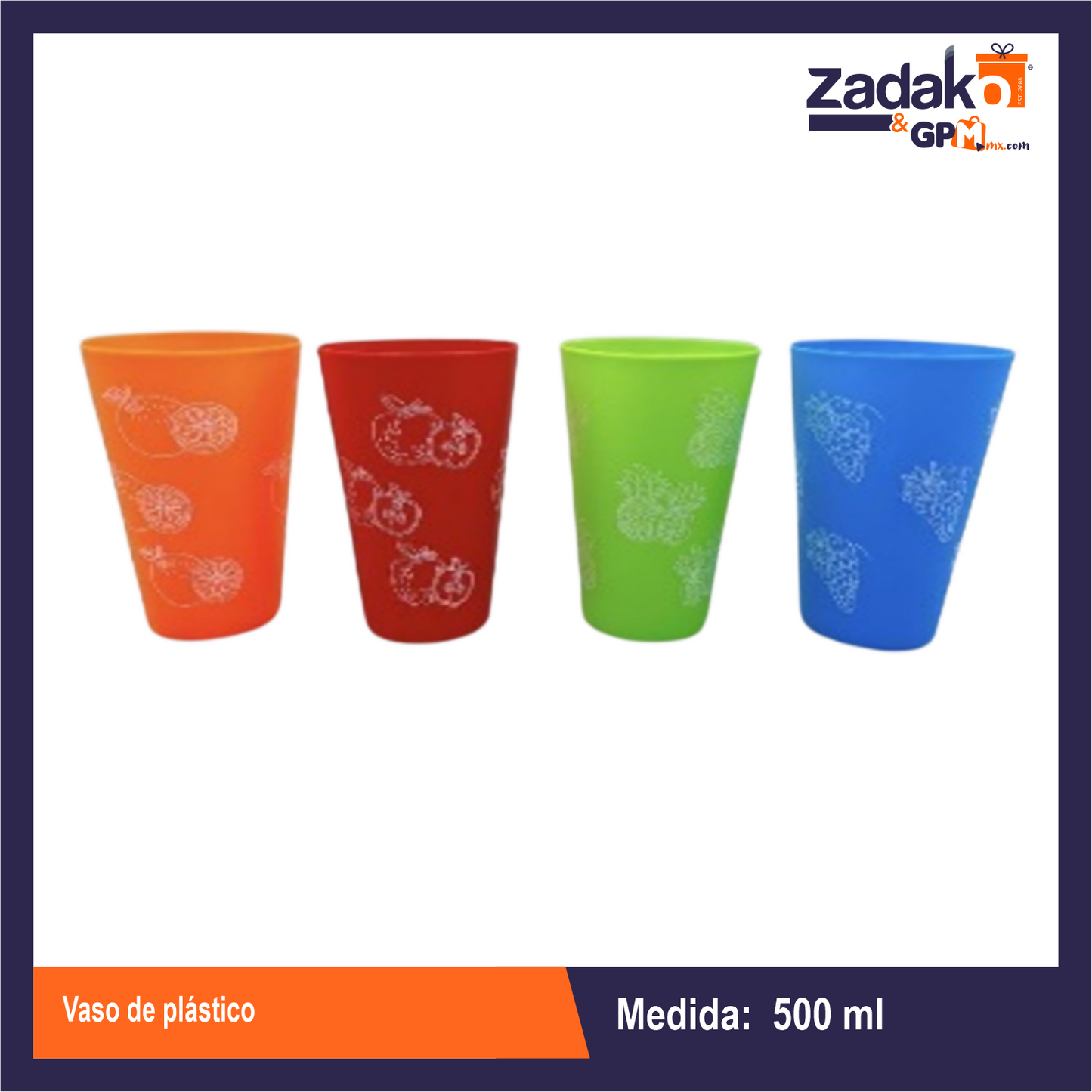 AD-3404-2 VASO DE PLASTICO CON 1 PZ O CAJA CON 480 PZS