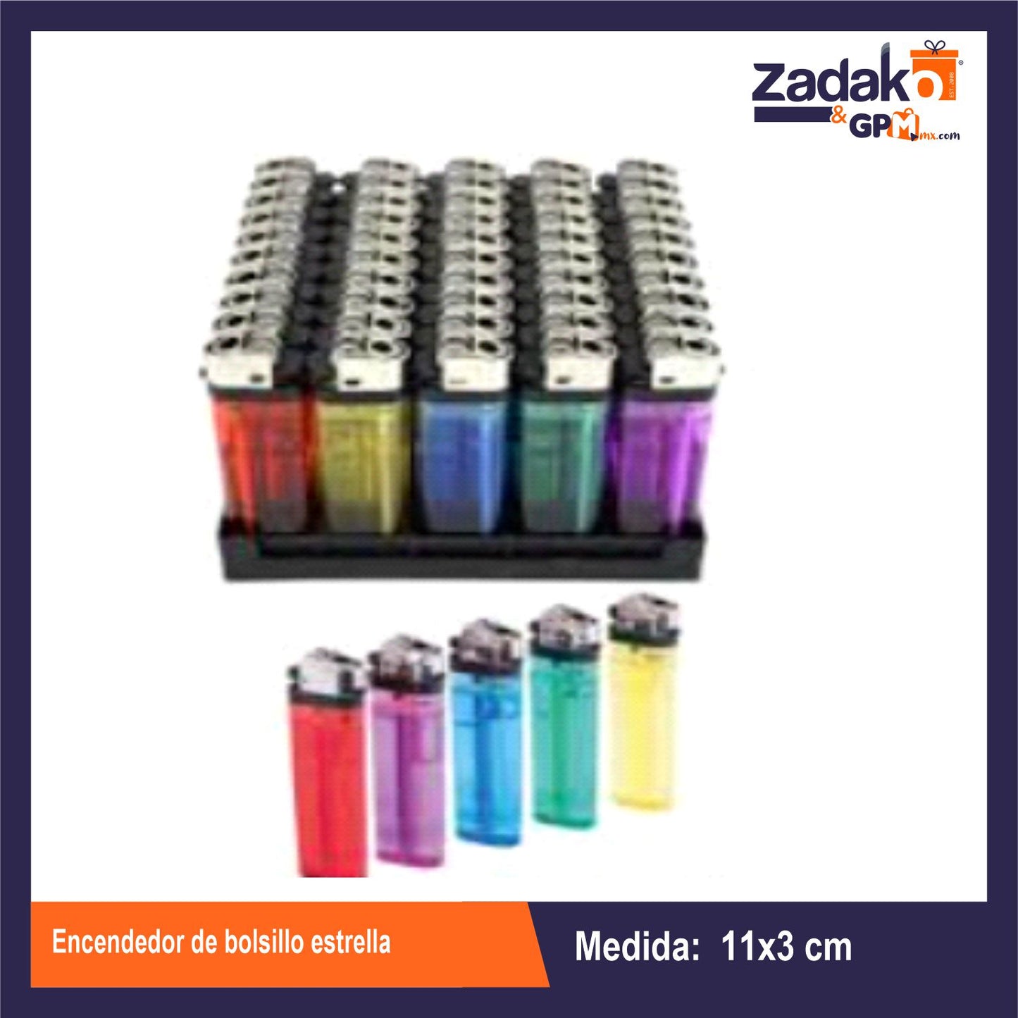 N-GPM-7060 ENCENDEDOR DE BOLSILLO ESTRELLA CON 50 PZS O CAJA CON 20 PQTS