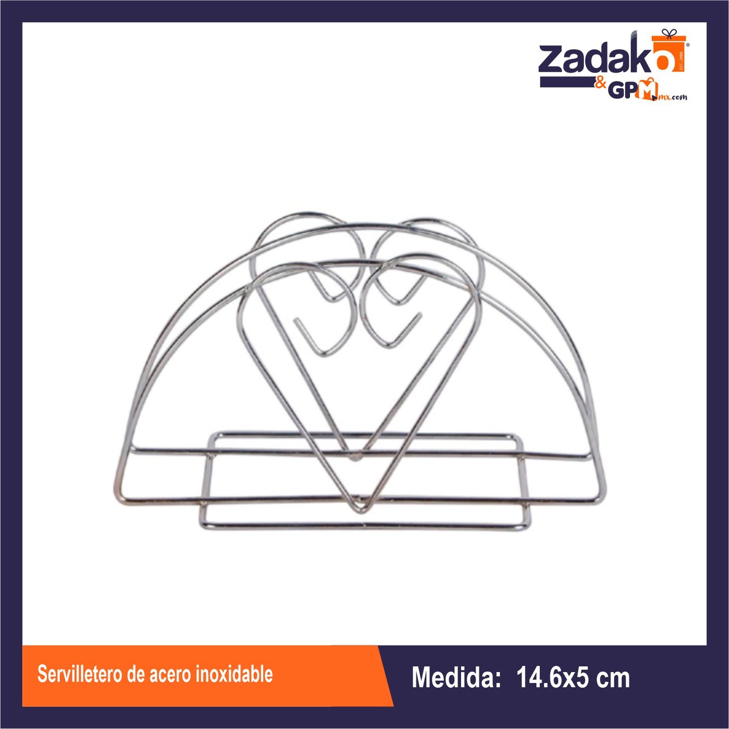 N-GPM-7085 AS-9806D SERVILLETERO DE ACERO INOXIDABLE CON 1 PZ O CAJA CON 200 PZS