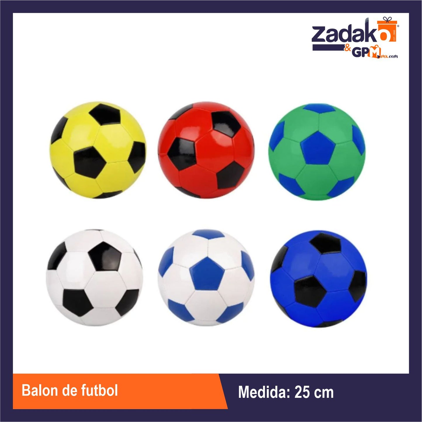 HFY-10768  BALON DE FUTBOL CON 1 PZ O CAJA CON 100 PZS