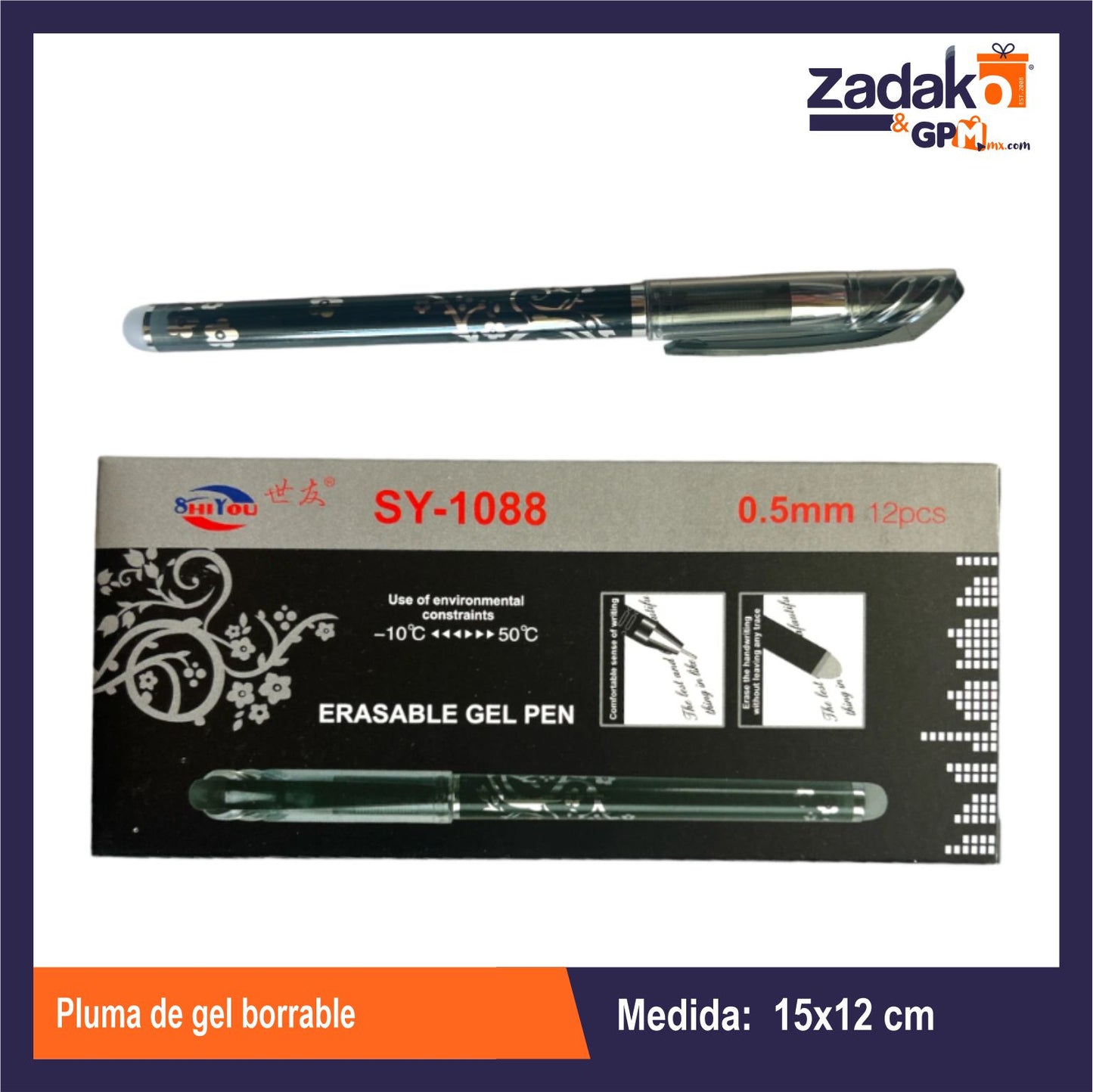 HFY-11693 PLUMA GEL BORRABLE CON 12 PZS O CAJA CON 192 PQTS