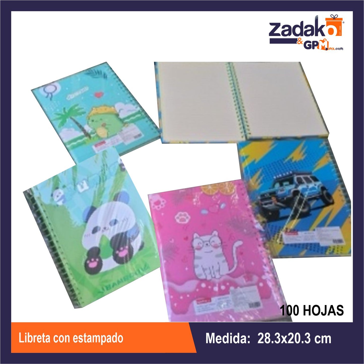 N-GPM-7437 HFY-12606 LIBRETA VARIOS DISEÑOS CON 1 PZ O CAJA CON 48 PZS