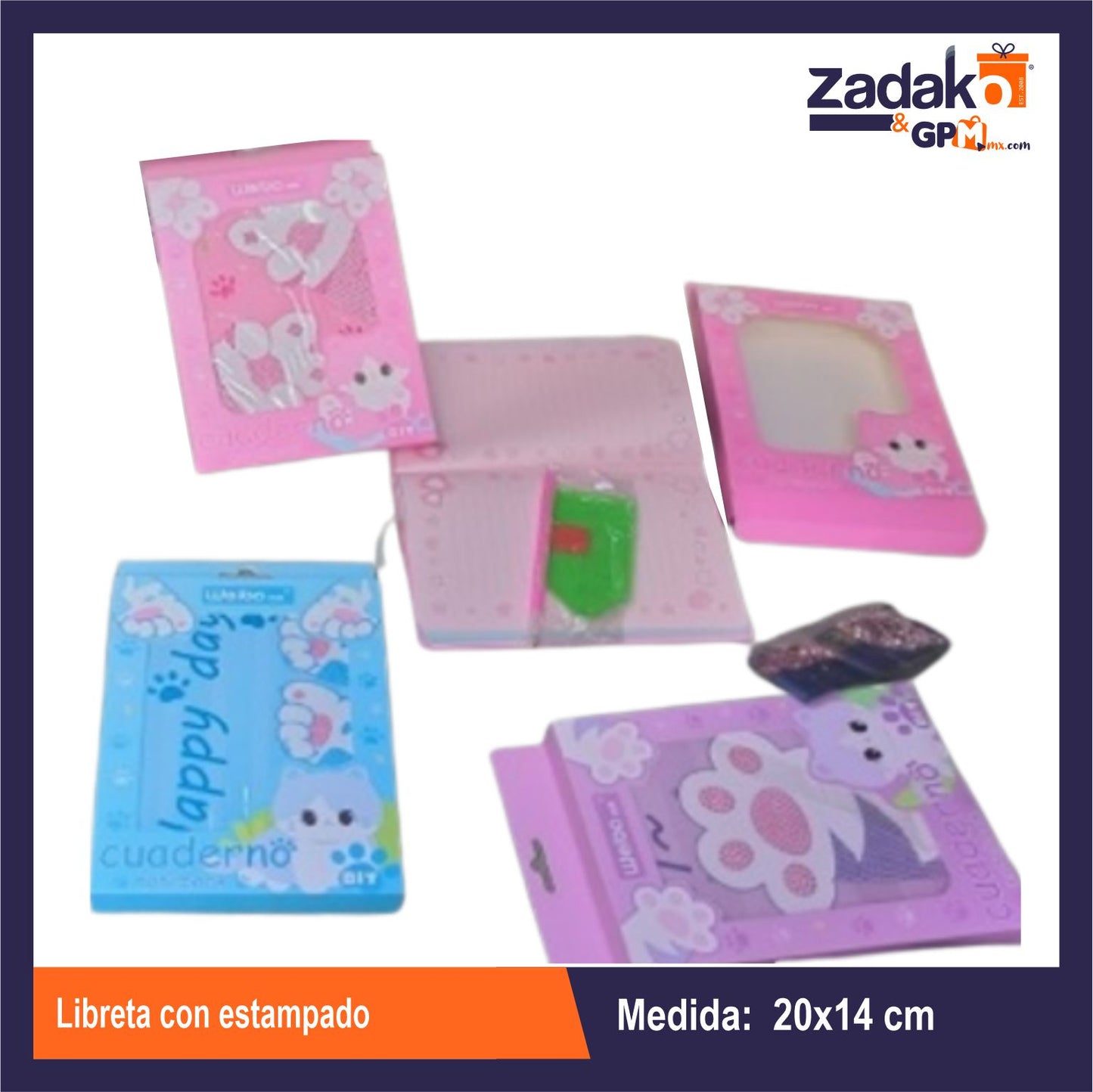 HFY-12609 LIBRETA VARIOS DISEÑOS CON 1 PZ O CAJA CON 50 PZS