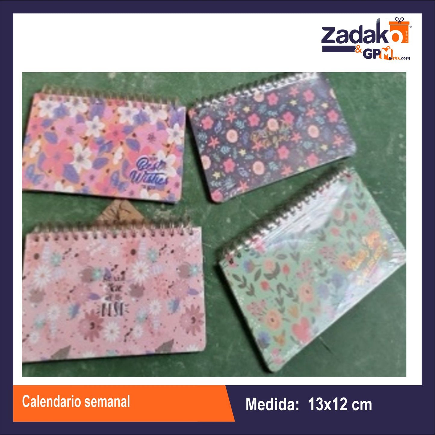 HFY-9491 CALENDARIO SEMANAL CON 1 PZ O CAJA CON 120 PZS