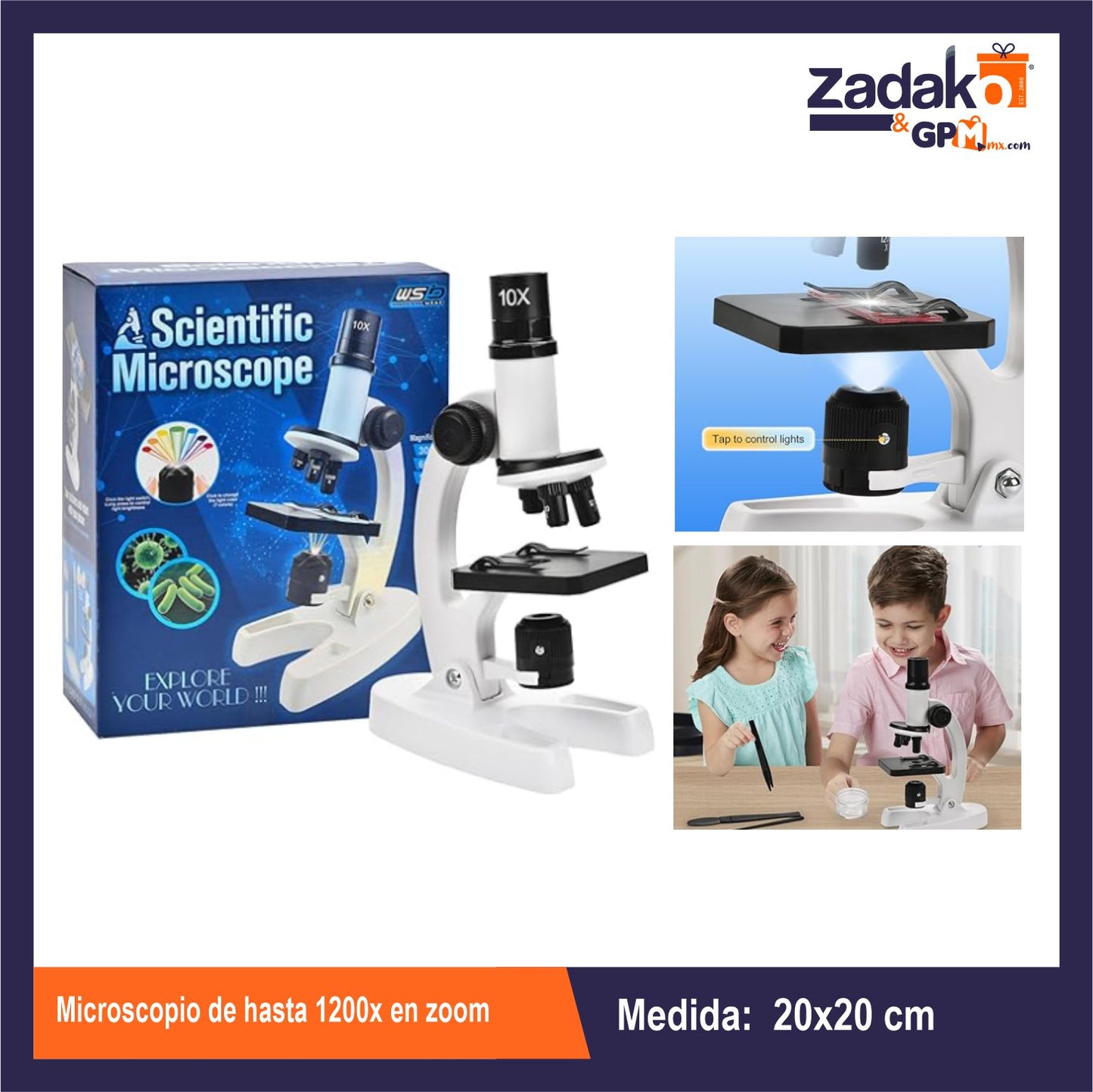 ZT-0419 MICROSCOPIO DE HASTA 1200X EN ZOOM CON 1 PZ, O CAJA CON 36 PZS