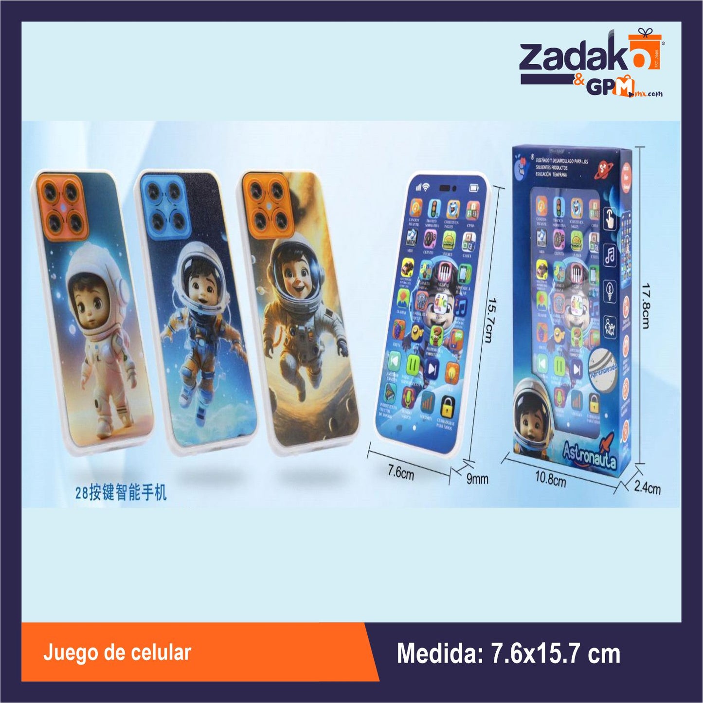 ZJ-2417 JUEGO DE CELULAR CON 1 PZ O CAJA CON 240 PZS