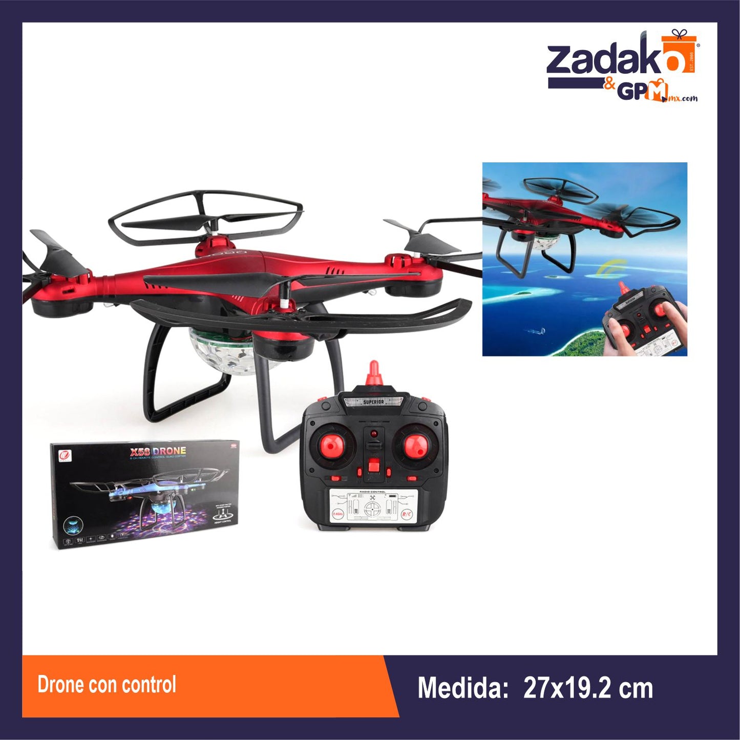 ZT-0433 DRONE CON CONTROL CON 1 PZ O CAJA CON 24 PZS
