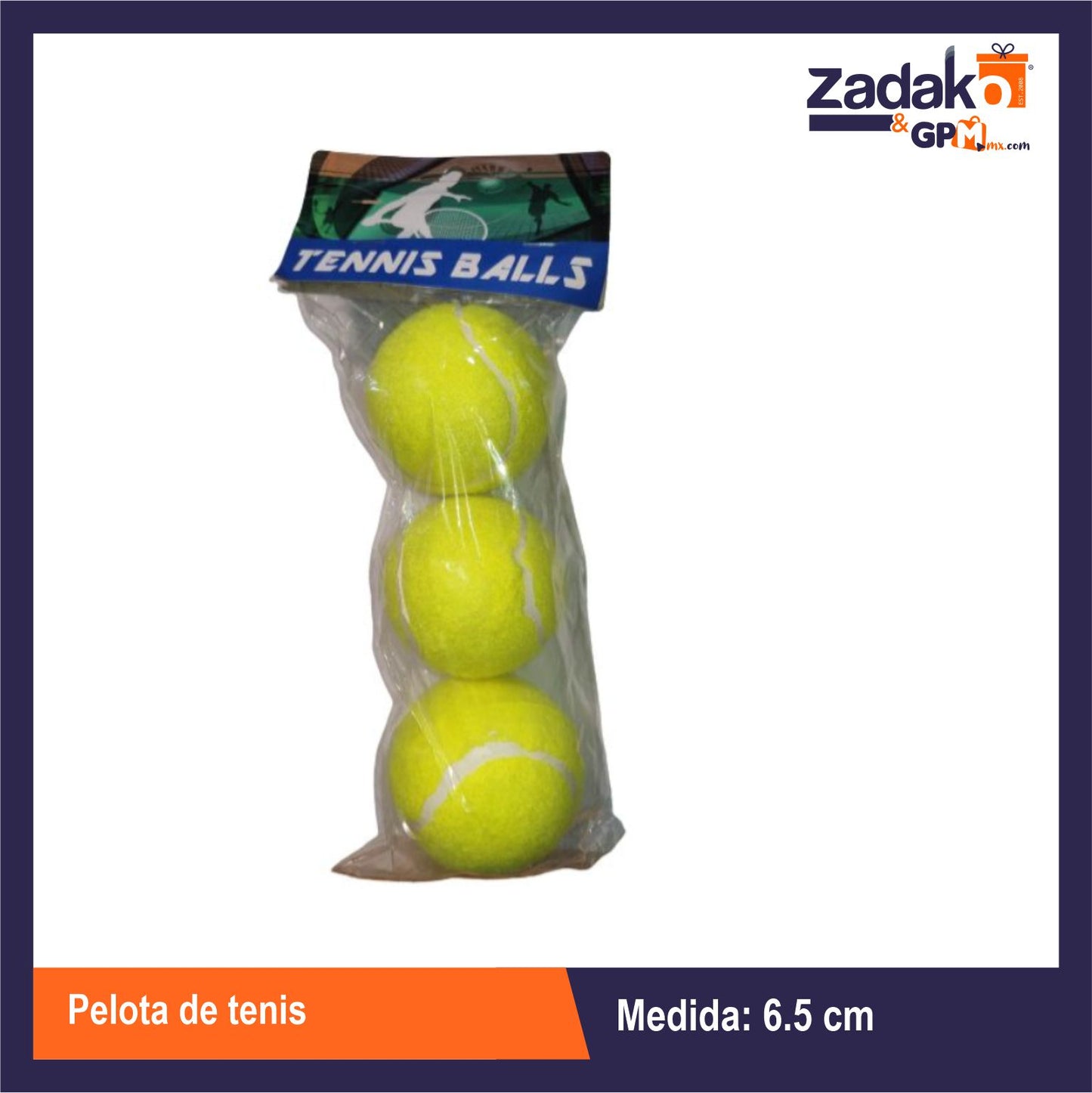 ZJ-2472 PELOTA DE TENIS 3 PZS CON 1 PZ O CAJA CON 80 PZS
