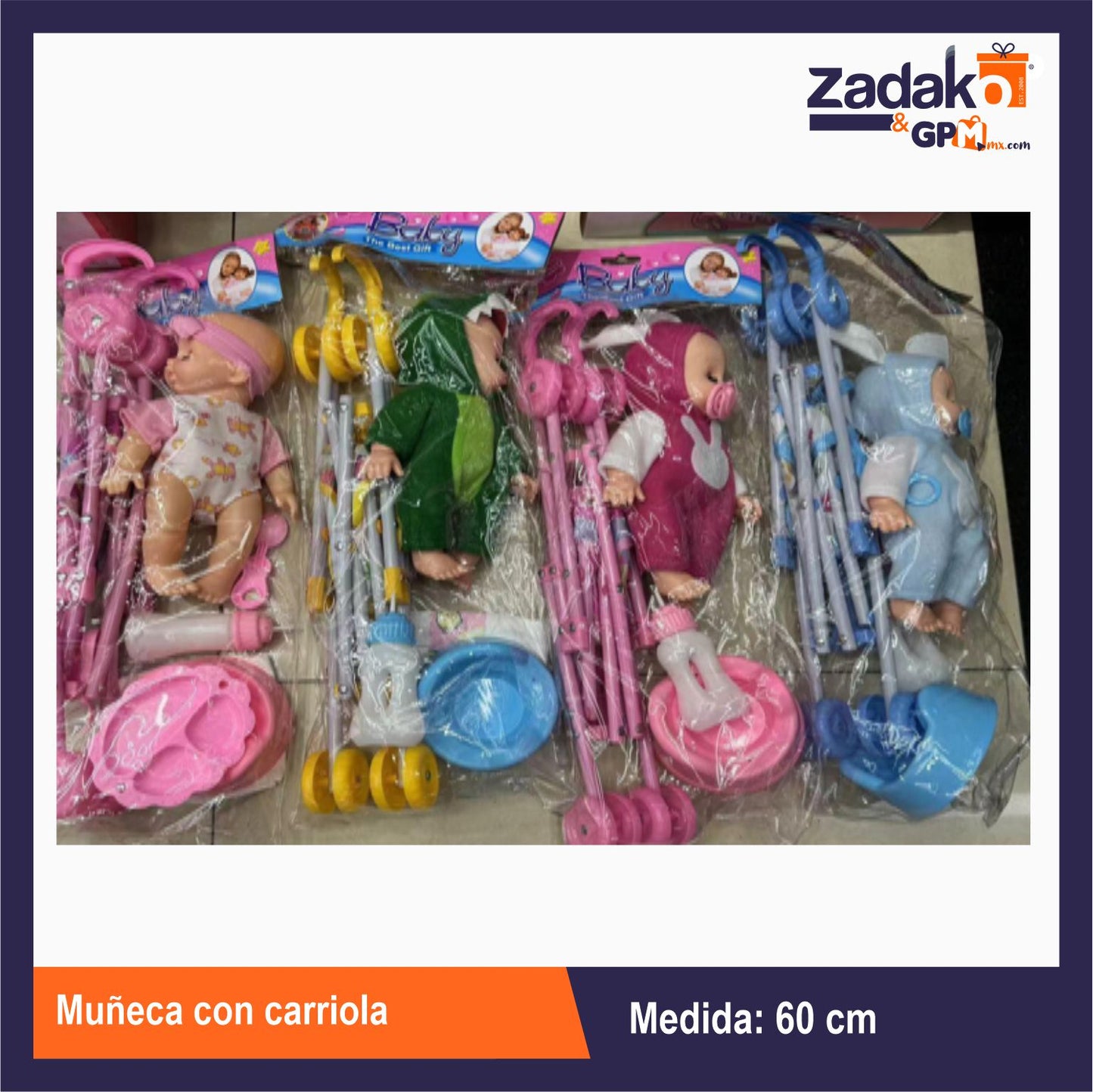 ZT-0506 MUÑECA CON CARRIOLA CON 1 PZ O CAJA CON 24 PZS