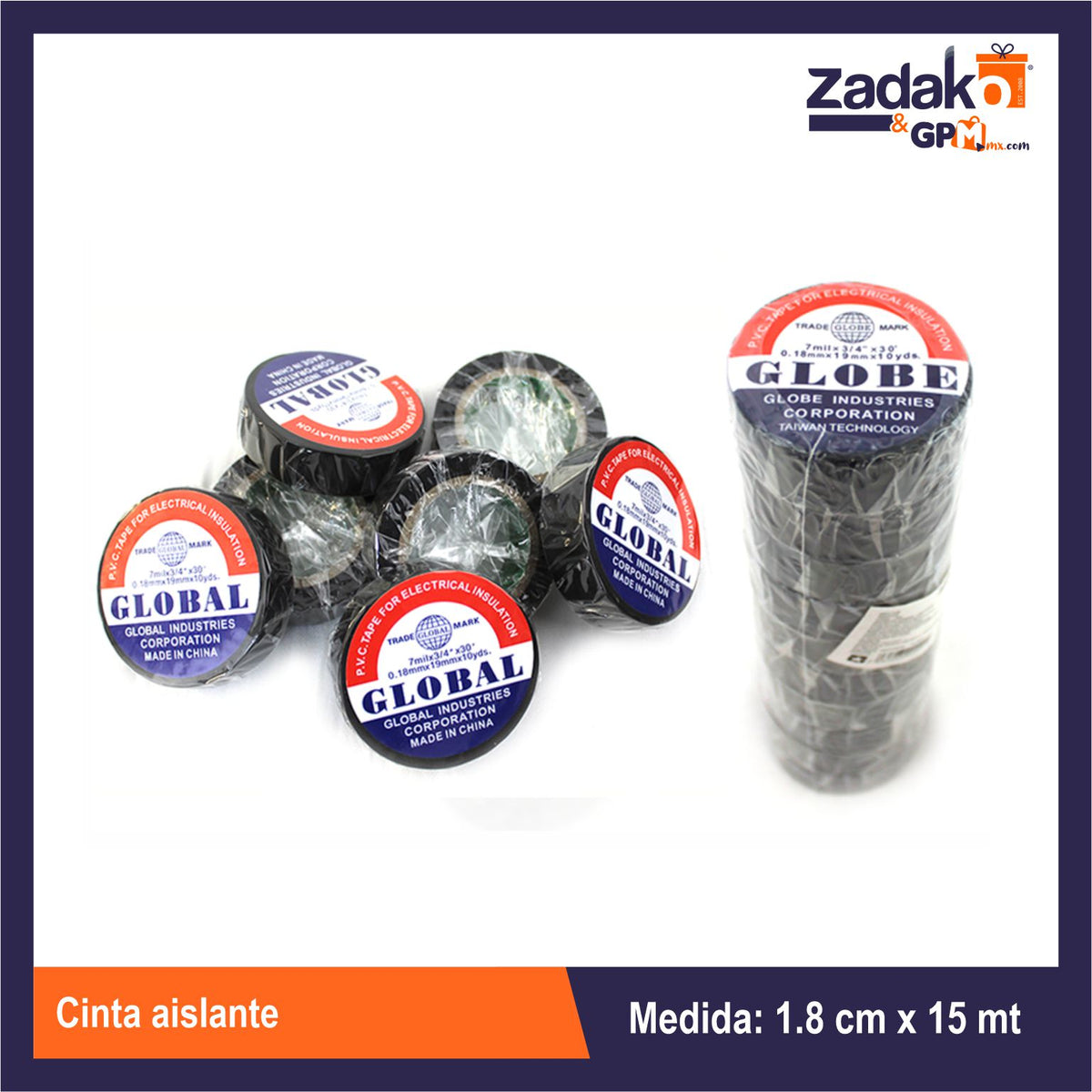 N-GPM-8638 GPM-8638 CINTA AISLANTE 1.8 CM X 15 MTS CON 10 PZS O CAJA CON 30 PQTS