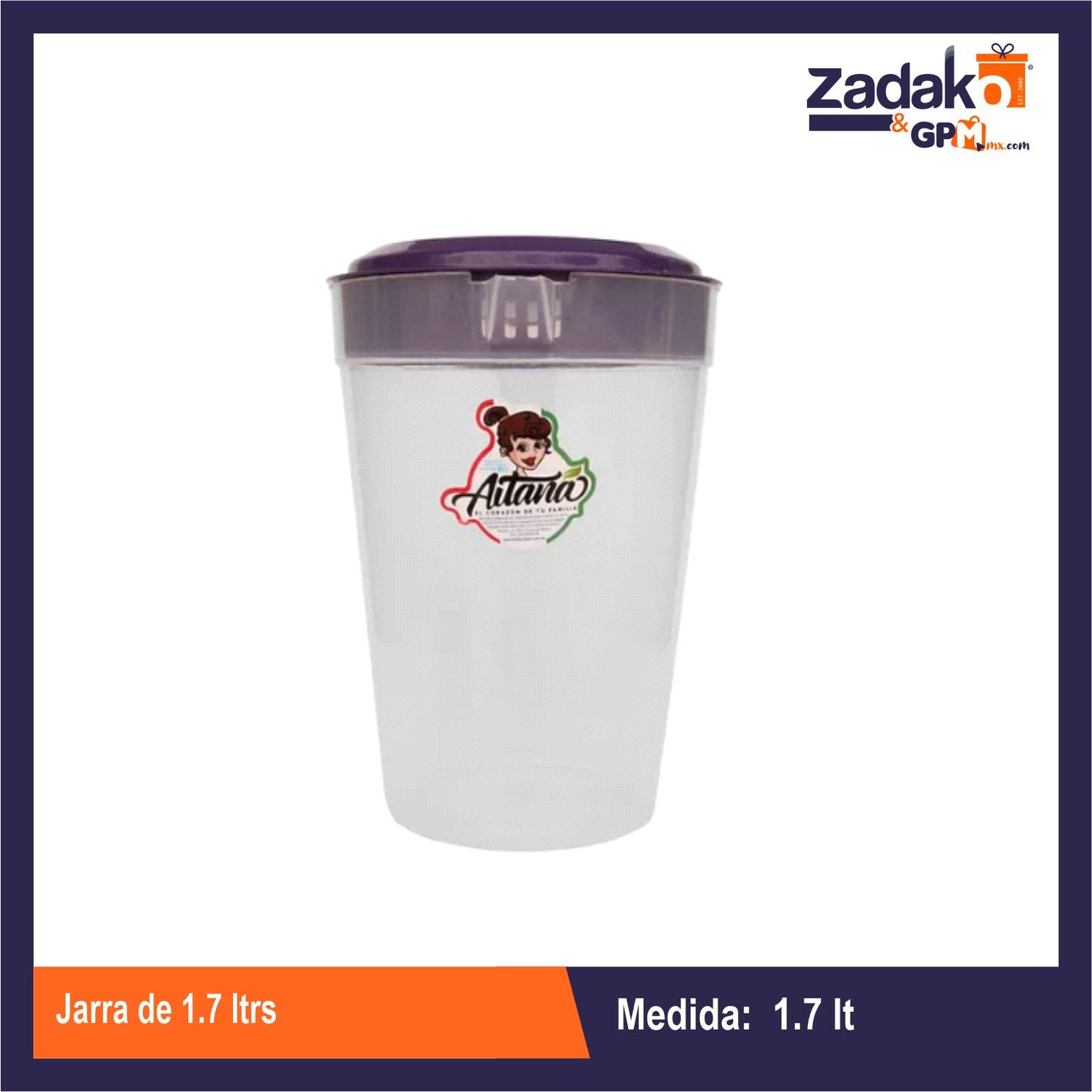 AIT-027 JARRA DE 1.7 LTRS CON 1 PZ O CAJA CON 35 PZS