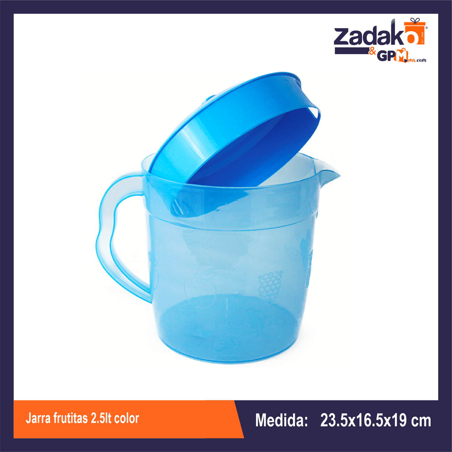 AIT-025C JARRA FRUTITAS 2.5LT COLOR, CON 1 PZ O CAJA CON 16 PZS