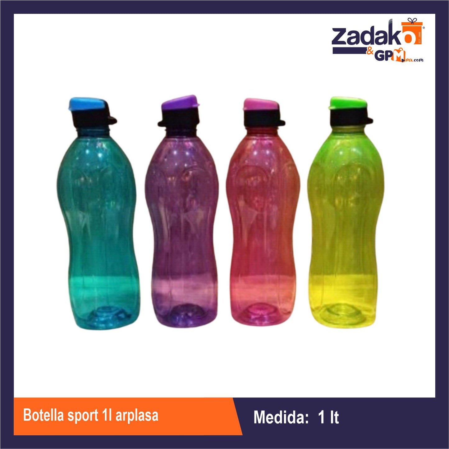 N-GPM-8824 BOTELLA SPORT 1L ARPLASA CON 1 PZ O CAJA CON 30 PZS