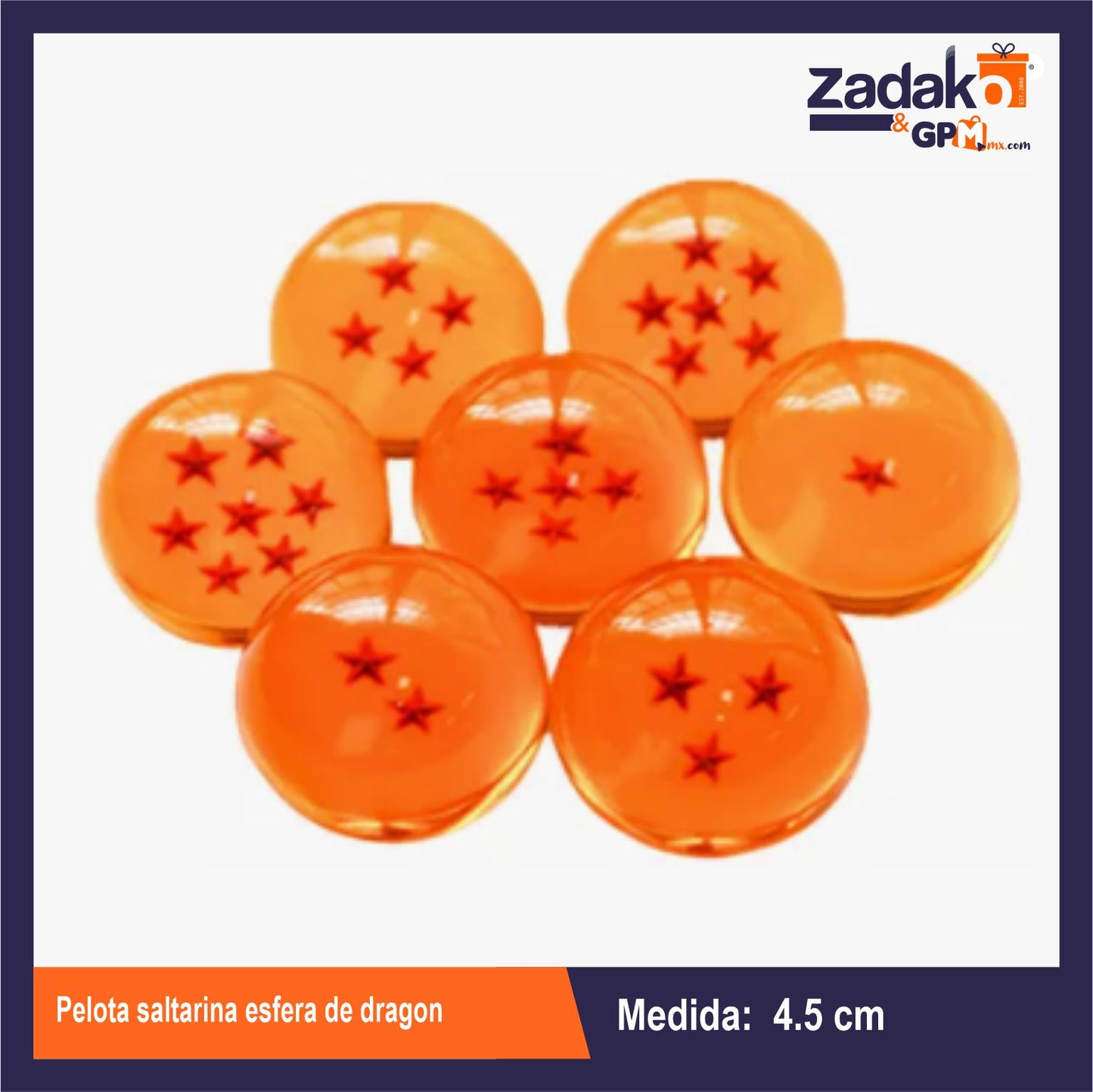PELOTA SALTARINA ESFERA DE DRAGON  45 MM CON 50 PZS O CAJA CON 10 PQTS