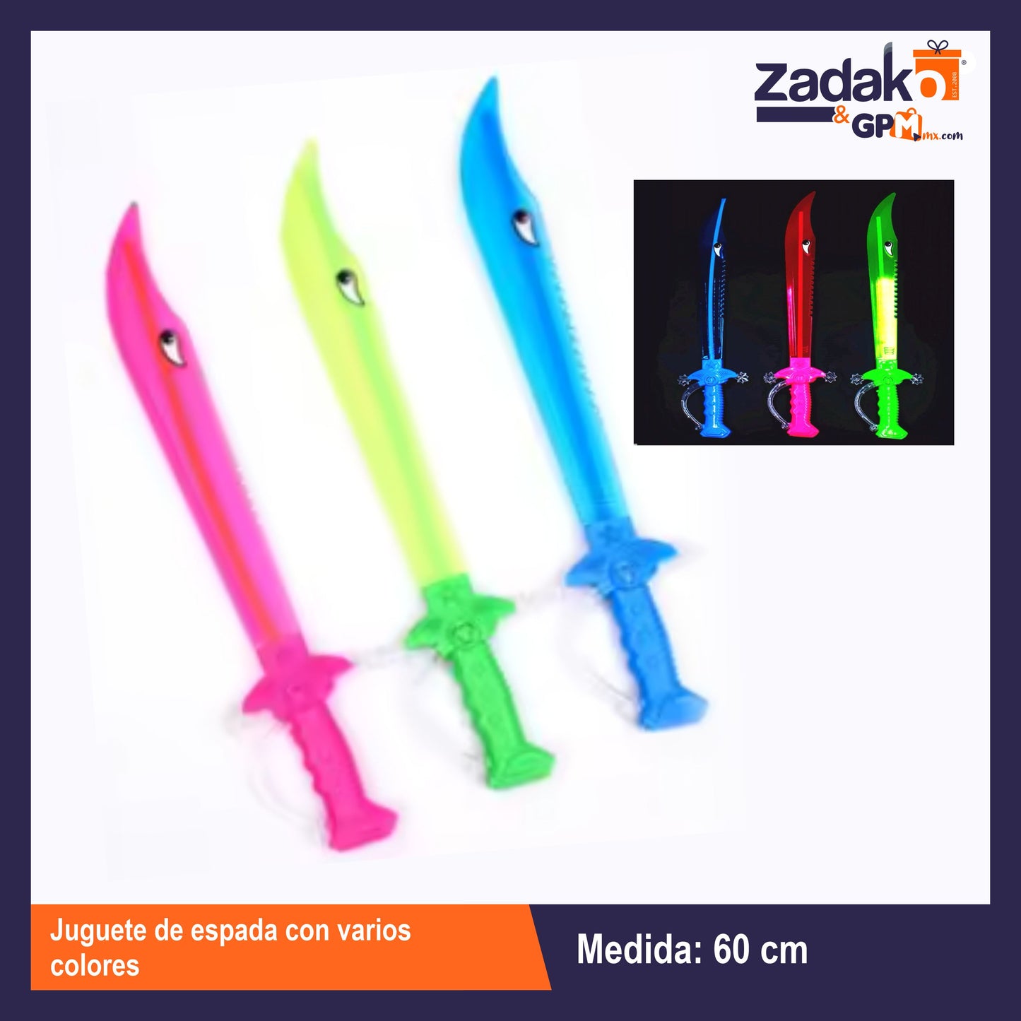 GPM-9106 G-2317-S10 JUGUETE DE ESPADA CON VARIOS COLORES CON 1 PZ O CAJA CON 168 PZS