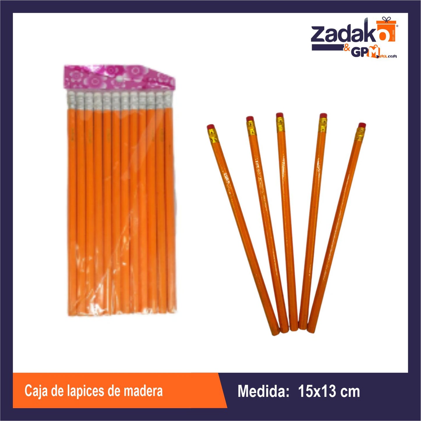 C-998-14 CAJA DE LAPICES DE MADERA CON 12 PZ O CAJA CON 240 PZS