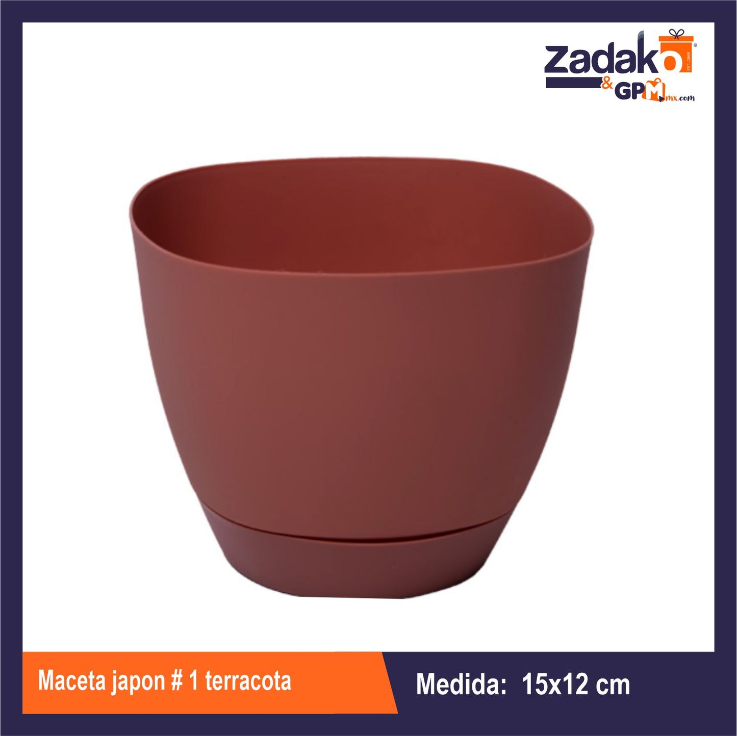 MACETA JAPON # 1 TERRACOTA CON 1 PZ  O CAJA 75 PZS