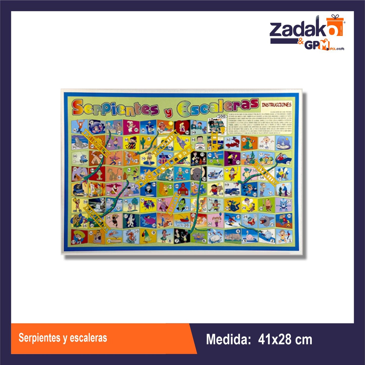 SERPIENTES Y ESCALERAS CON 1 PZ O CAJA CON 100 PZS
