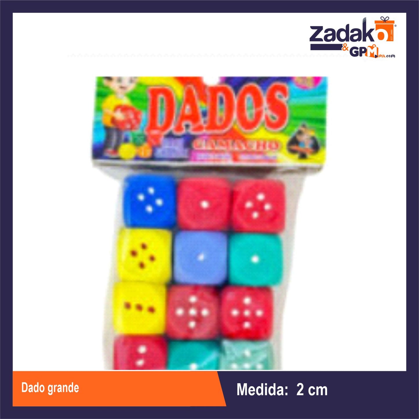 DADO GRANDE 12 PZ CON 1 PQ O CAJA CON 10 PQTS