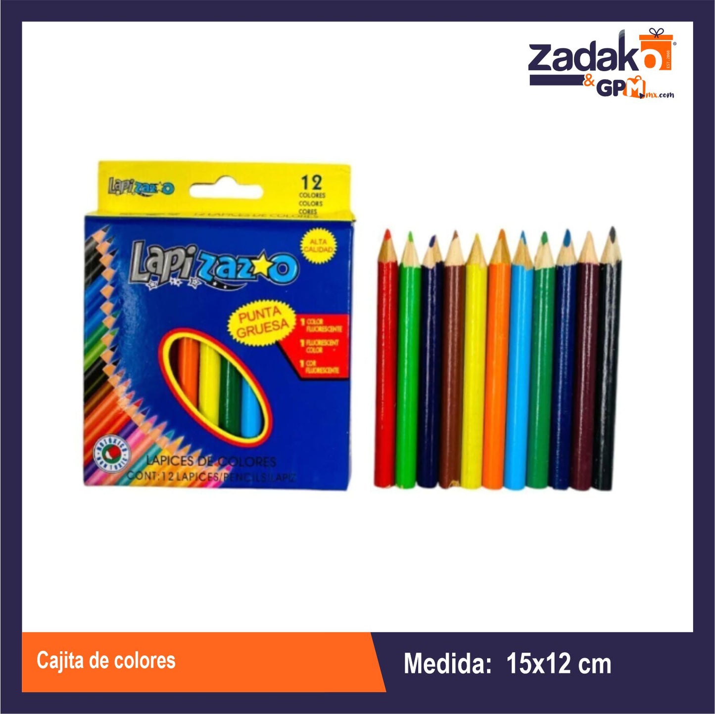 N-GPM-9290 C-998-16 CAJITA DE COLORES CON 1 PZ O CAJA CON 480 PZS