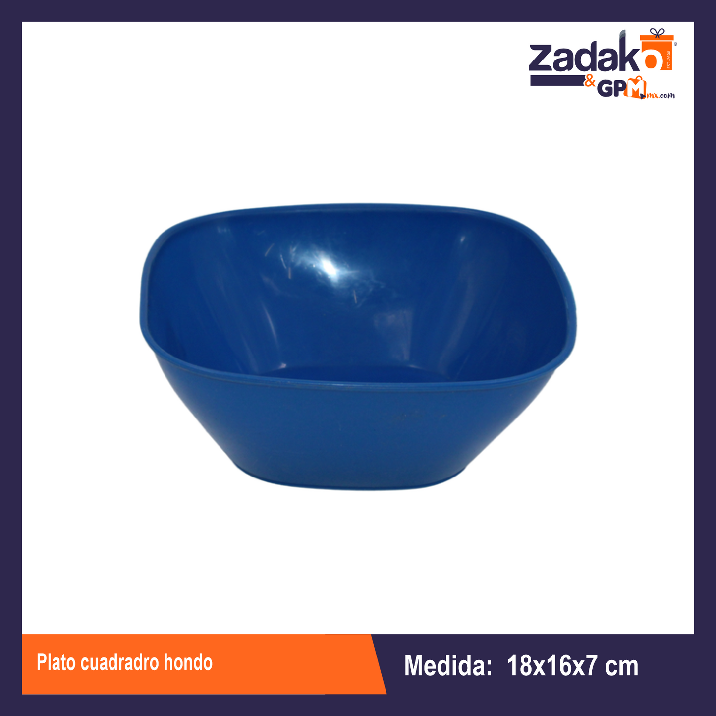 N-GPM-9307 PLATO CUADRADRO HONDO CON 1 PZ O CAJA CON 100 PZS