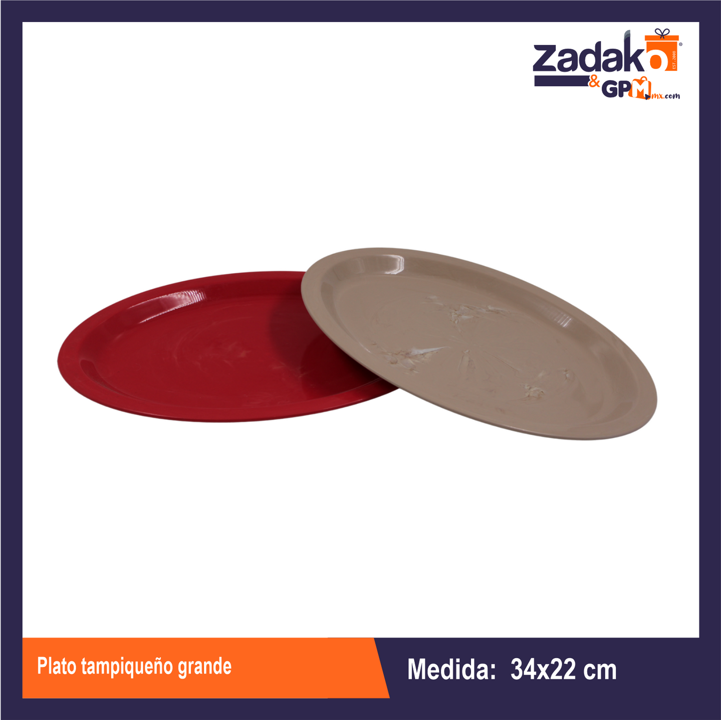 PLATO TAMPIQUEÑO GRANDE CON 1 PZ O CAJA CON 50 PZS