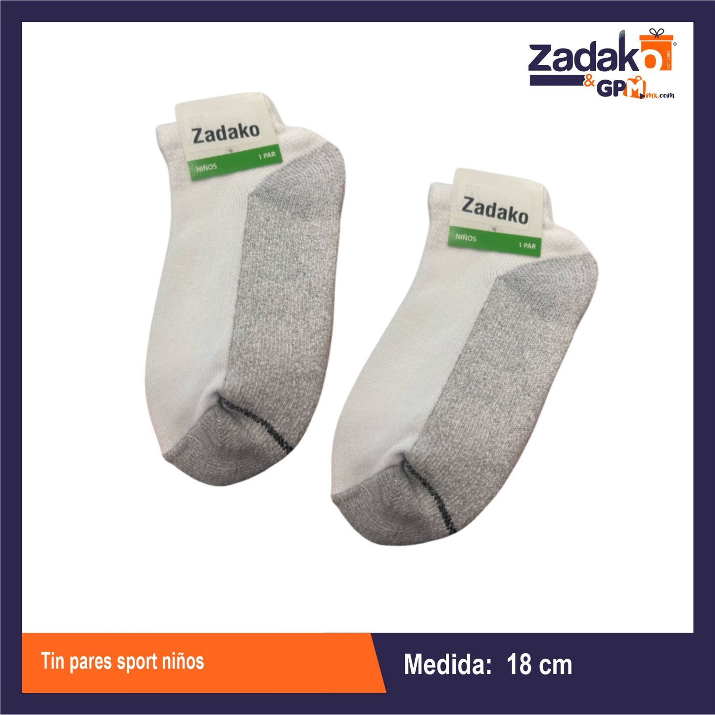 N-GPM-9344 TIN PARES SPORT NINOS , CON 1 PZS, O CAJA CON 360 PZS