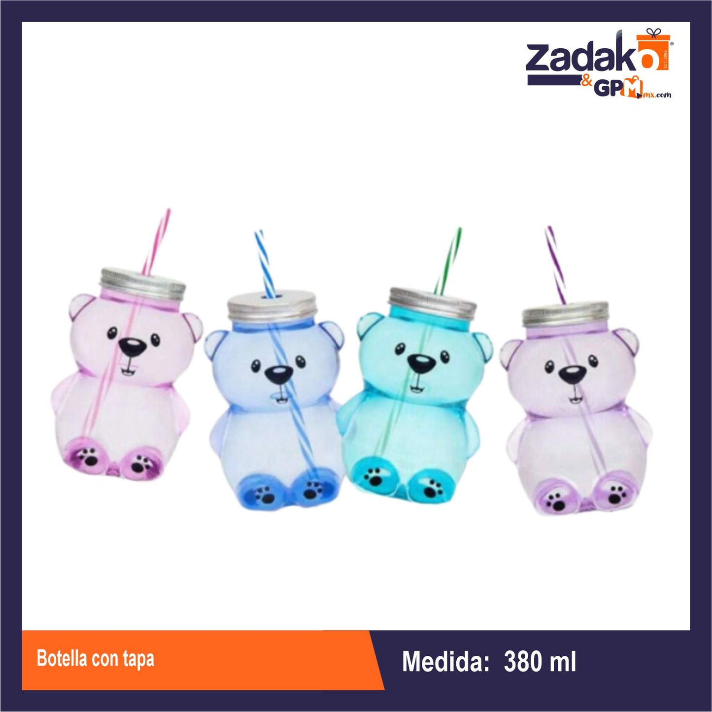 AD-0526 BOTELLA CON TAPA CON 1 PZ O CAJA CON 180 PZS
