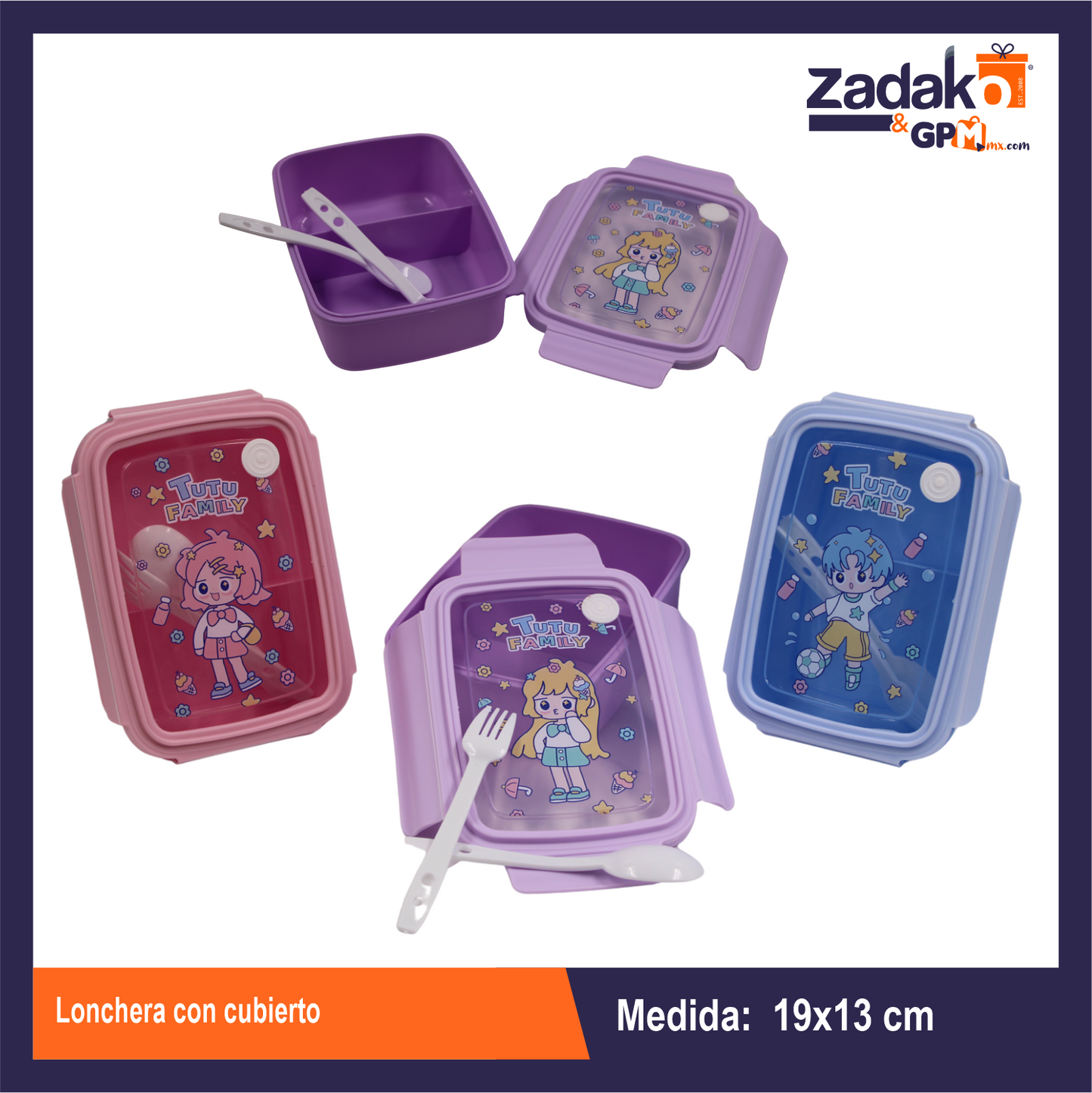 AD-1910 LONCHERA CON CUBIERTOS CON 1 PZ O CAJA CON 96 PZS