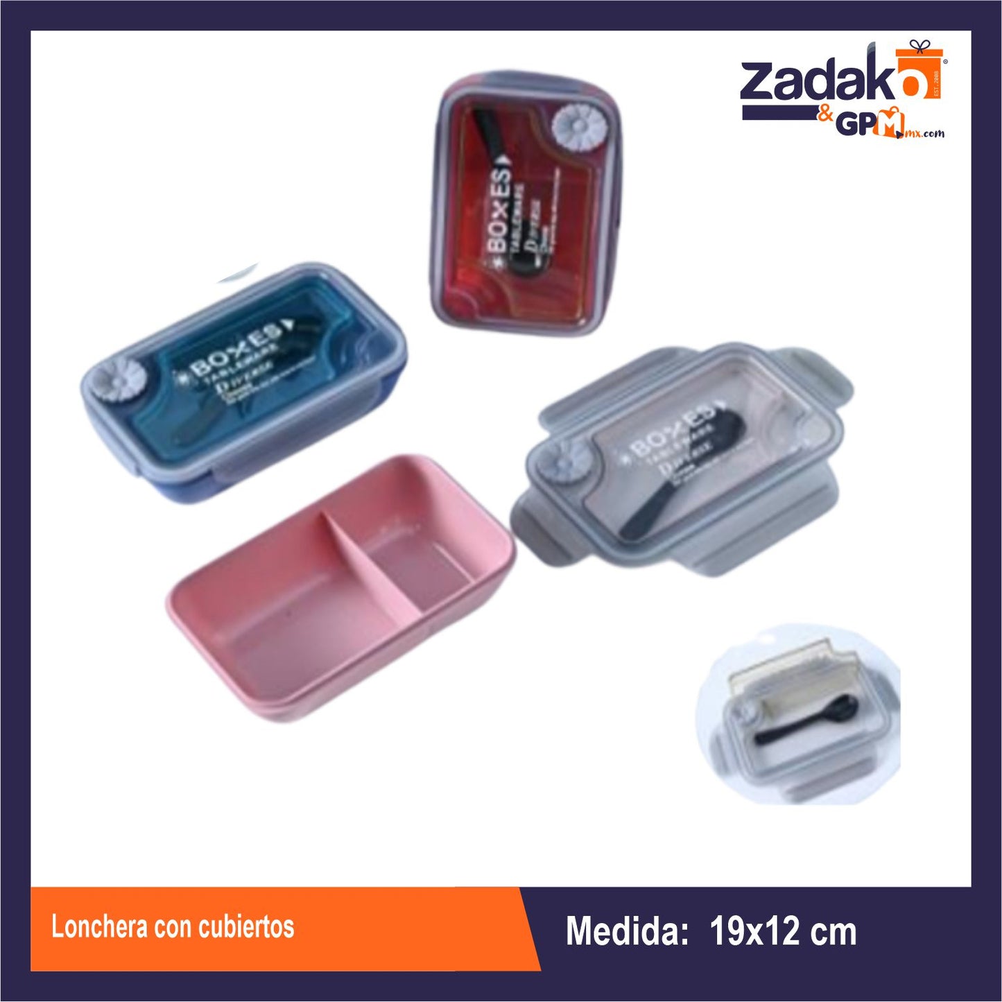 AD-1926 LONCHERA CON CUBIERTOS CON 1 PZ O CAJA CON 72 PZS