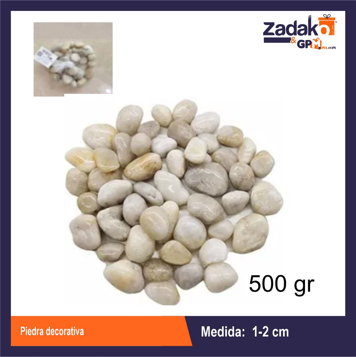 CR-0625-1 PIEDRA DECORATIVA 500 GRS CON 1 PZ O CAJA CON 48 PZS