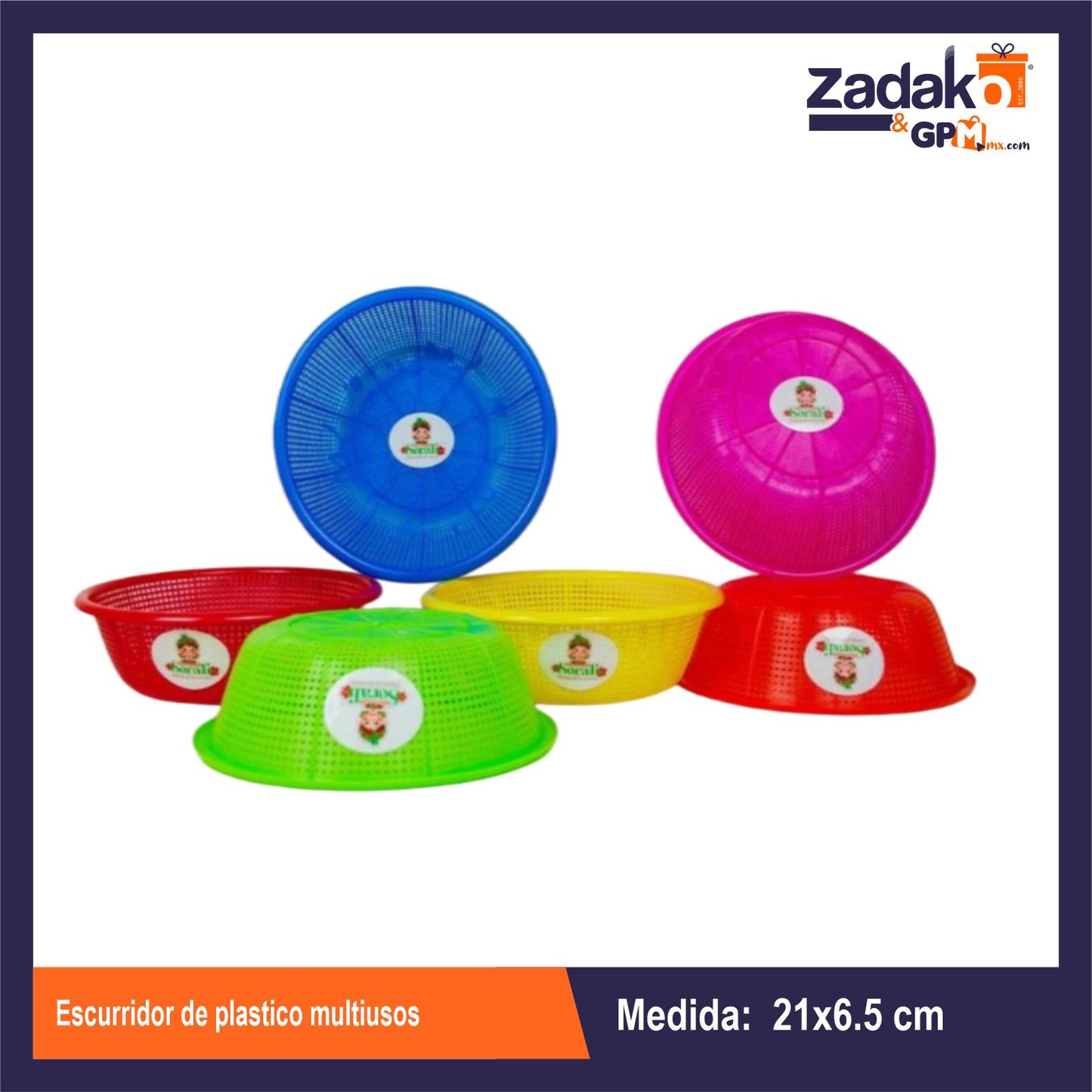 AL-0302 ESCURRIDOR DE PLASTICO MULTIUSOS CON 1 PZ O CAJA CON 200 PZS