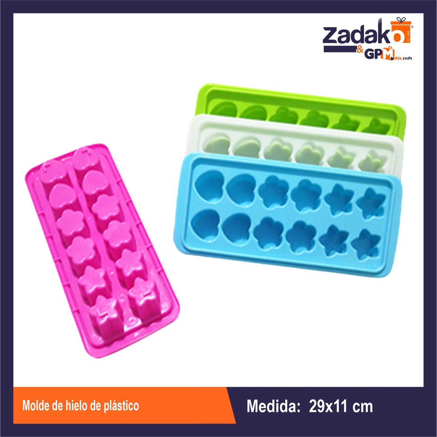 AK-4652C MOLDE DE HIELO DE PLASTICO CON 20 PZS O CAJA CON 16 PQTS